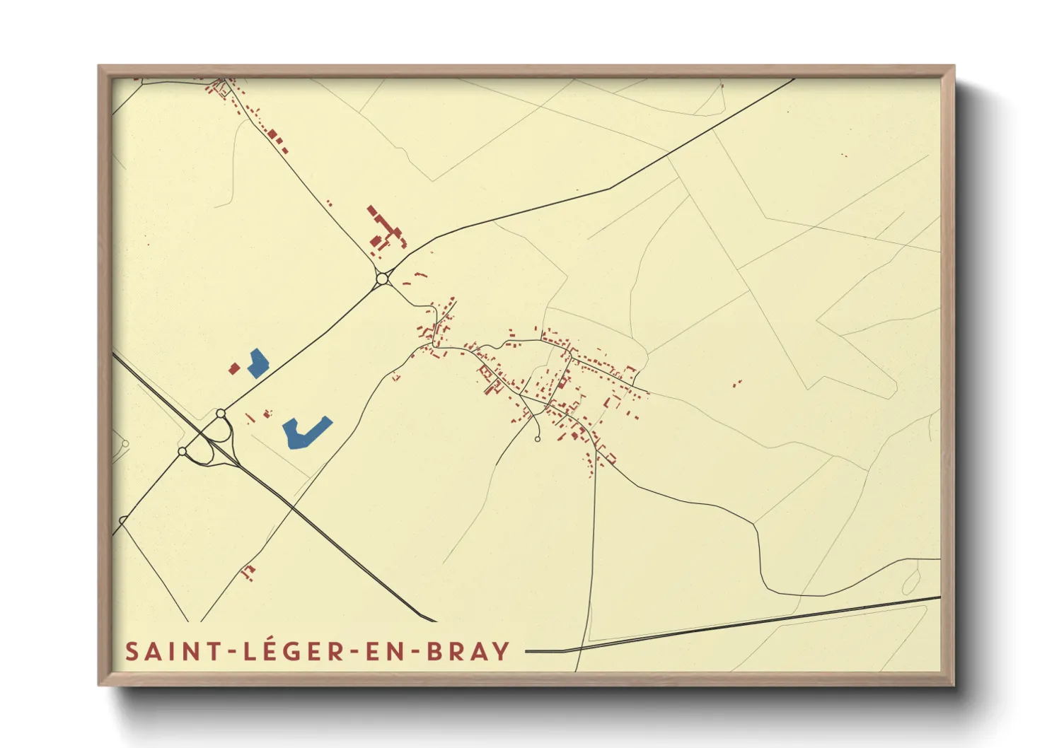 Une affiche de carte sur Saint-Léger-en-Bray