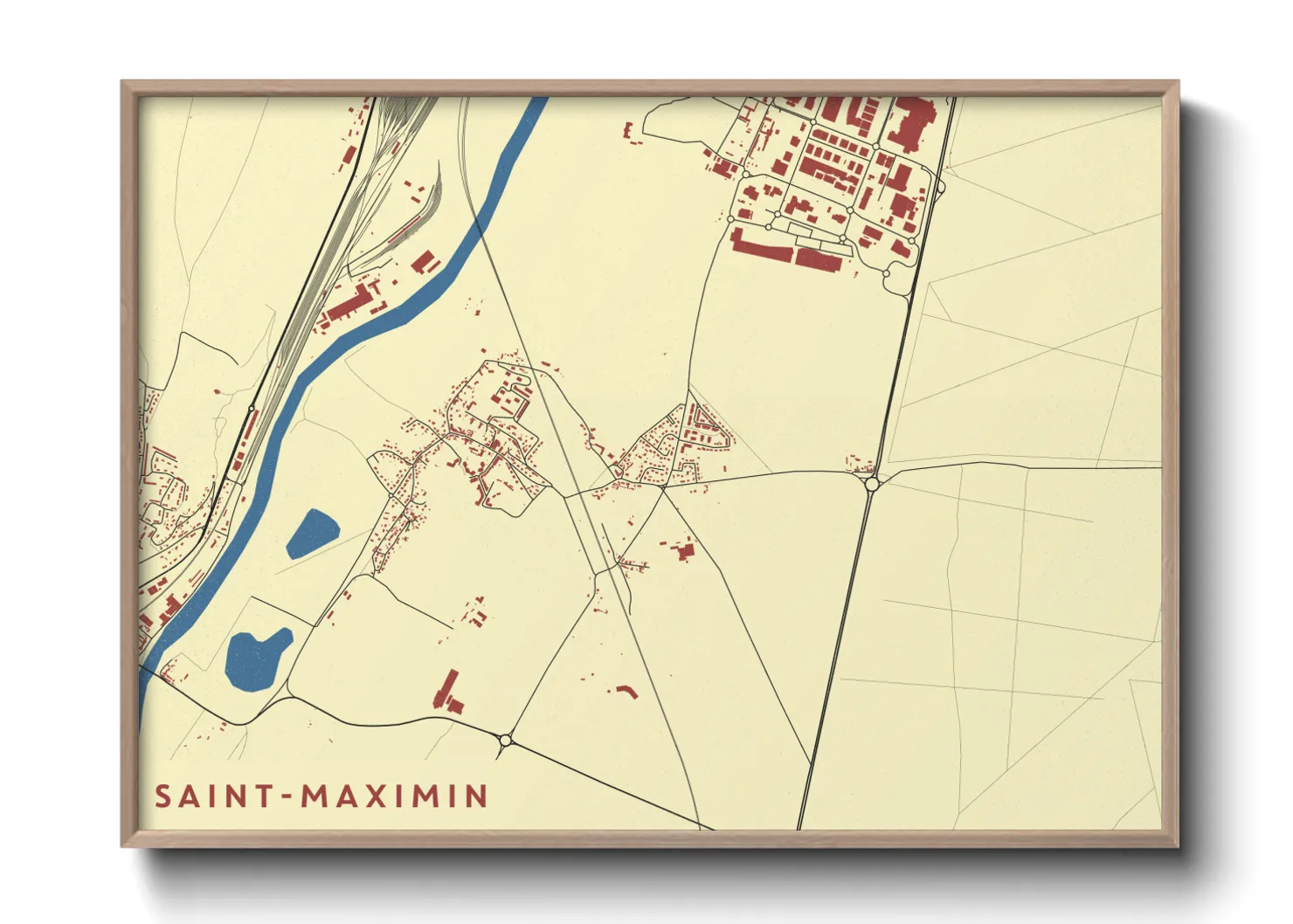 Une affiche de carte sur Saint-Maximin