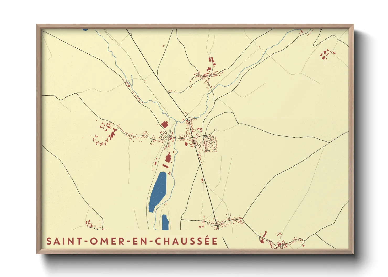 Une affiche de carte sur Saint-Omer-en-Chaussée