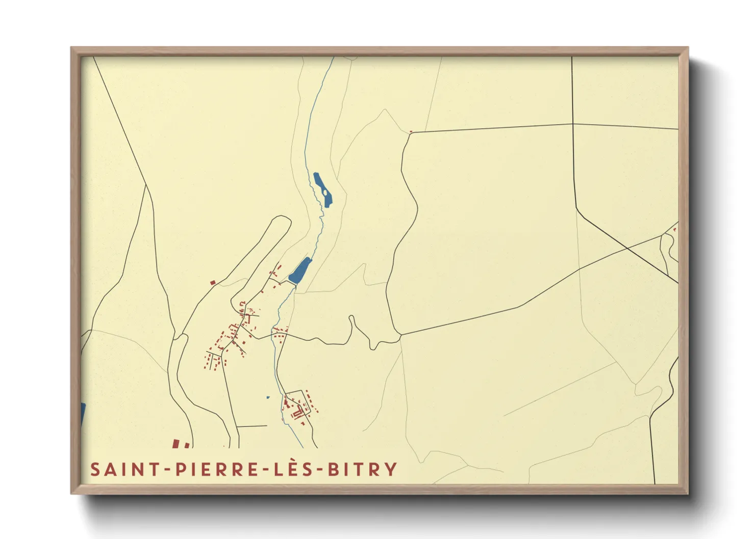 Une affiche de carte sur Saint-Pierre-lès-Bitry