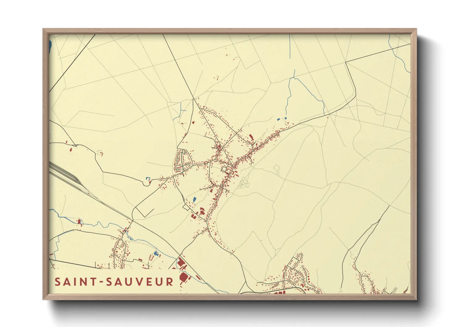 Une affiche de carte sur Saint-Sauveur