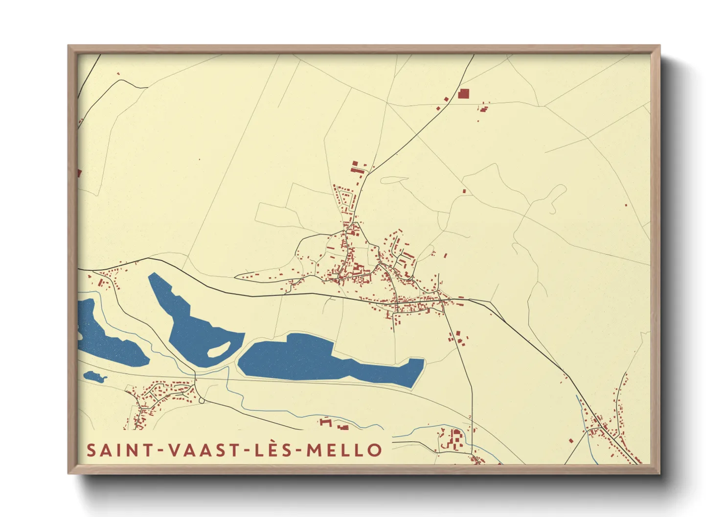 Une affiche de carte sur Saint-Vaast-lès-Mello
