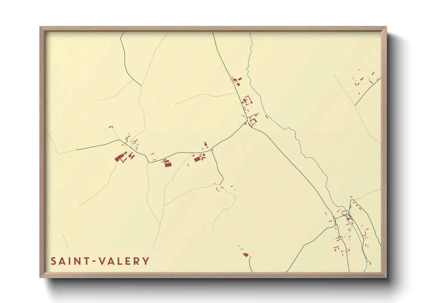 Une affiche de carte sur Saint-Valery