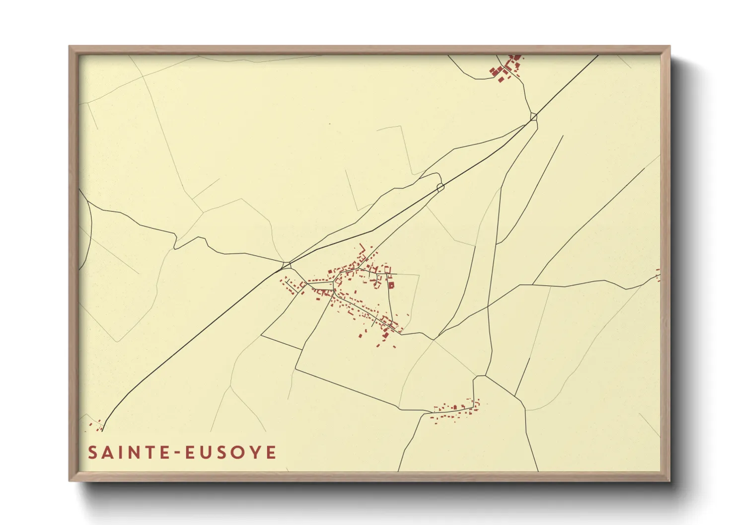 Une affiche de carte sur Sainte-Eusoye