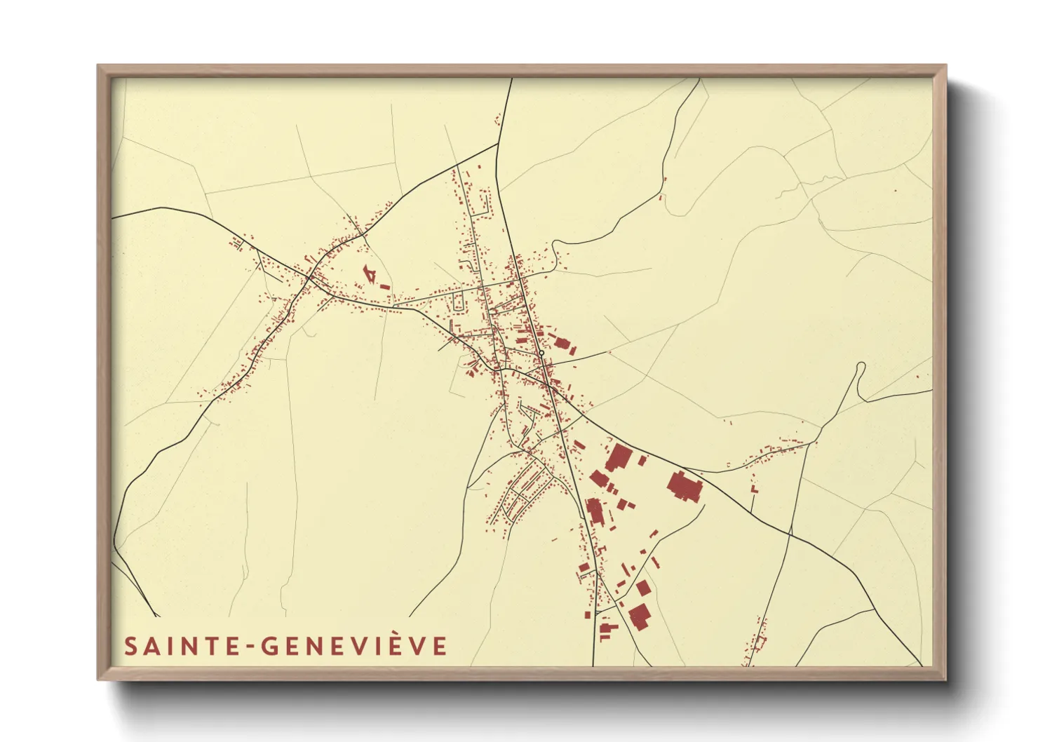 Une affiche de carte sur Sainte-Geneviève