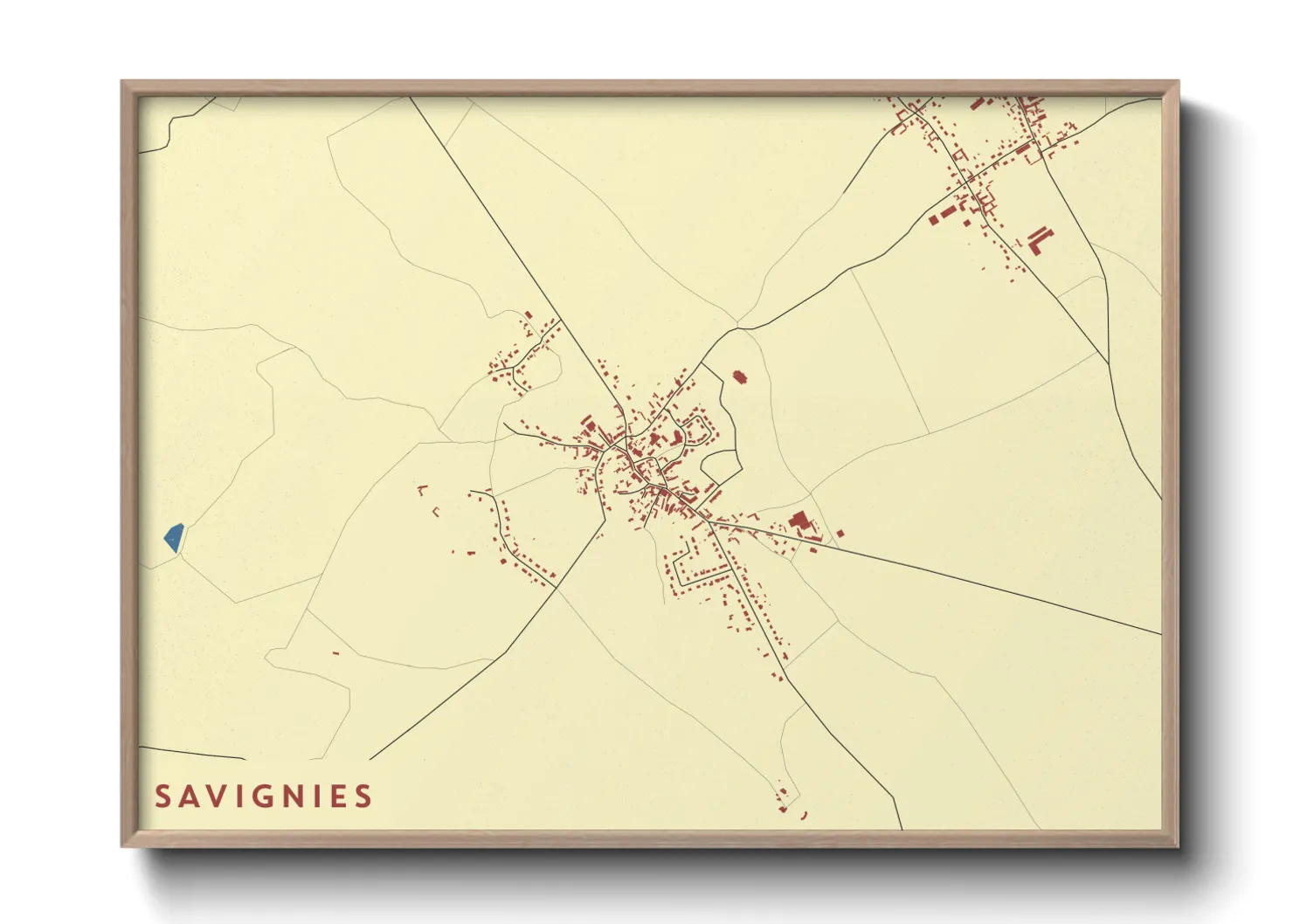 Une affiche de carte sur Savignies
