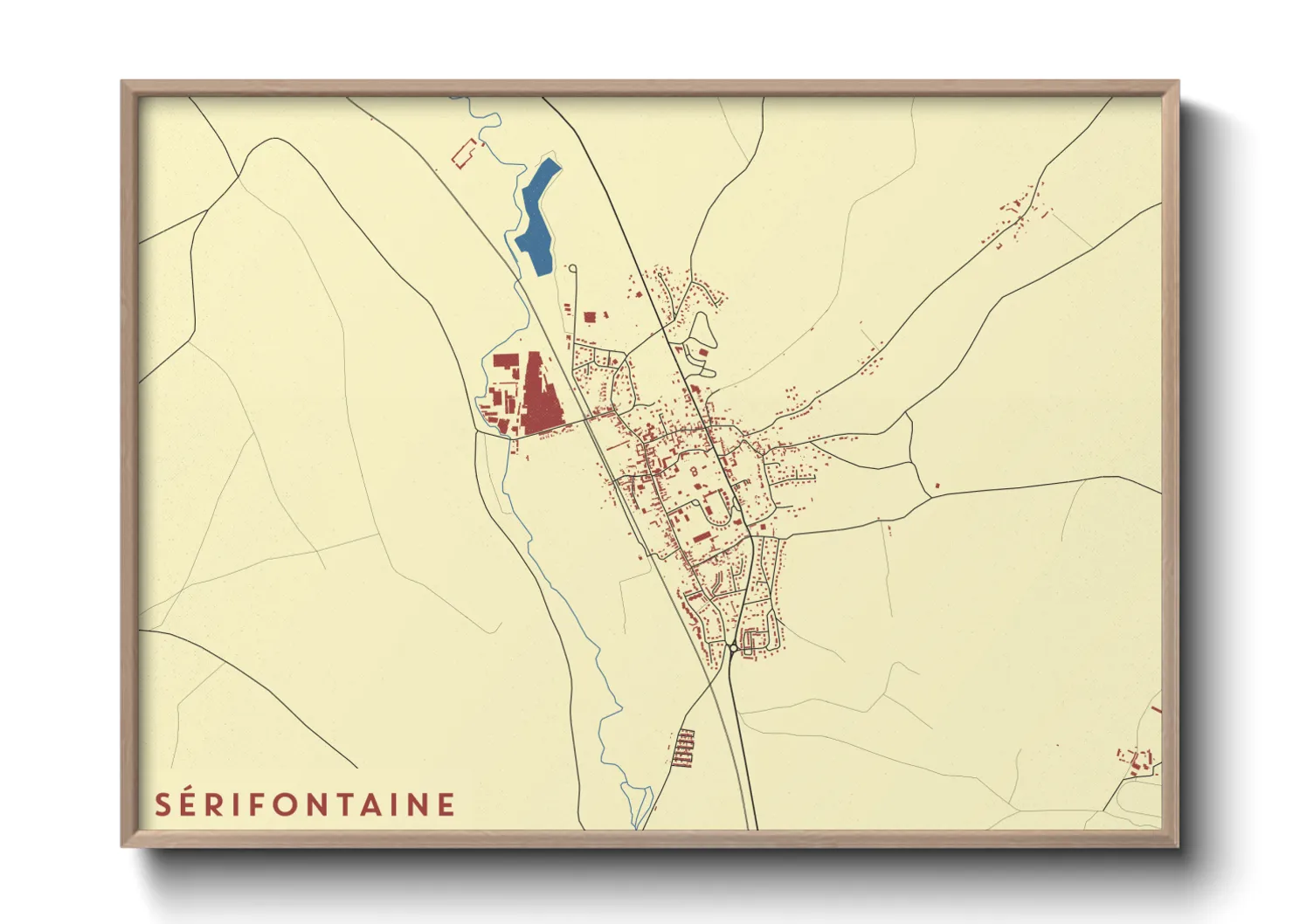 Une affiche de carte sur Sérifontaine