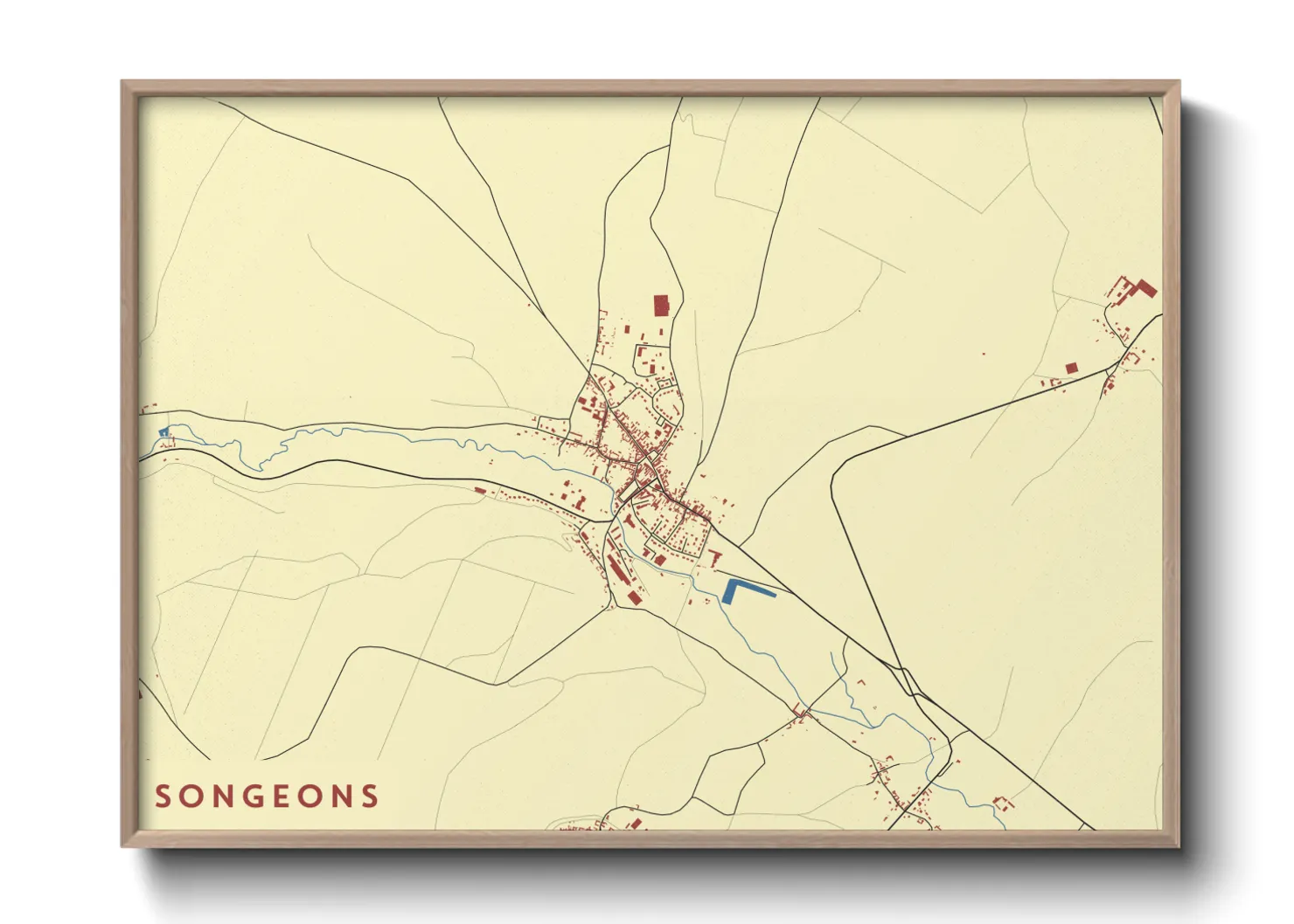 Une affiche de carte sur Songeons