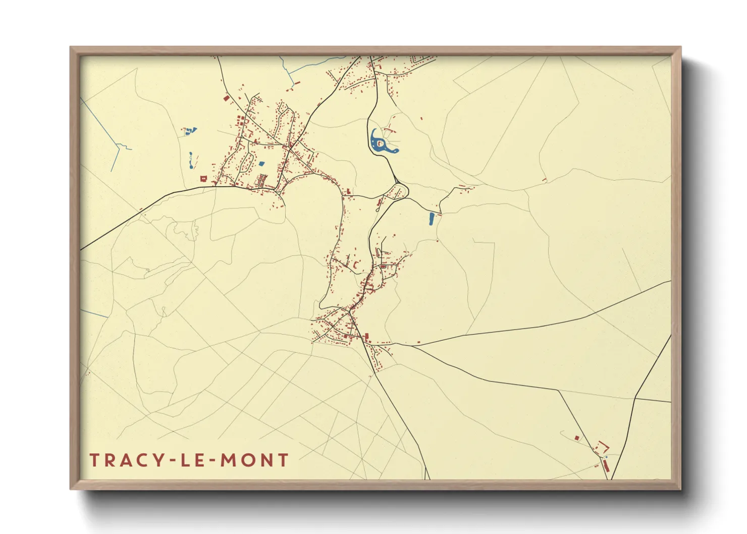 Une affiche de carte sur Tracy-le-Mont