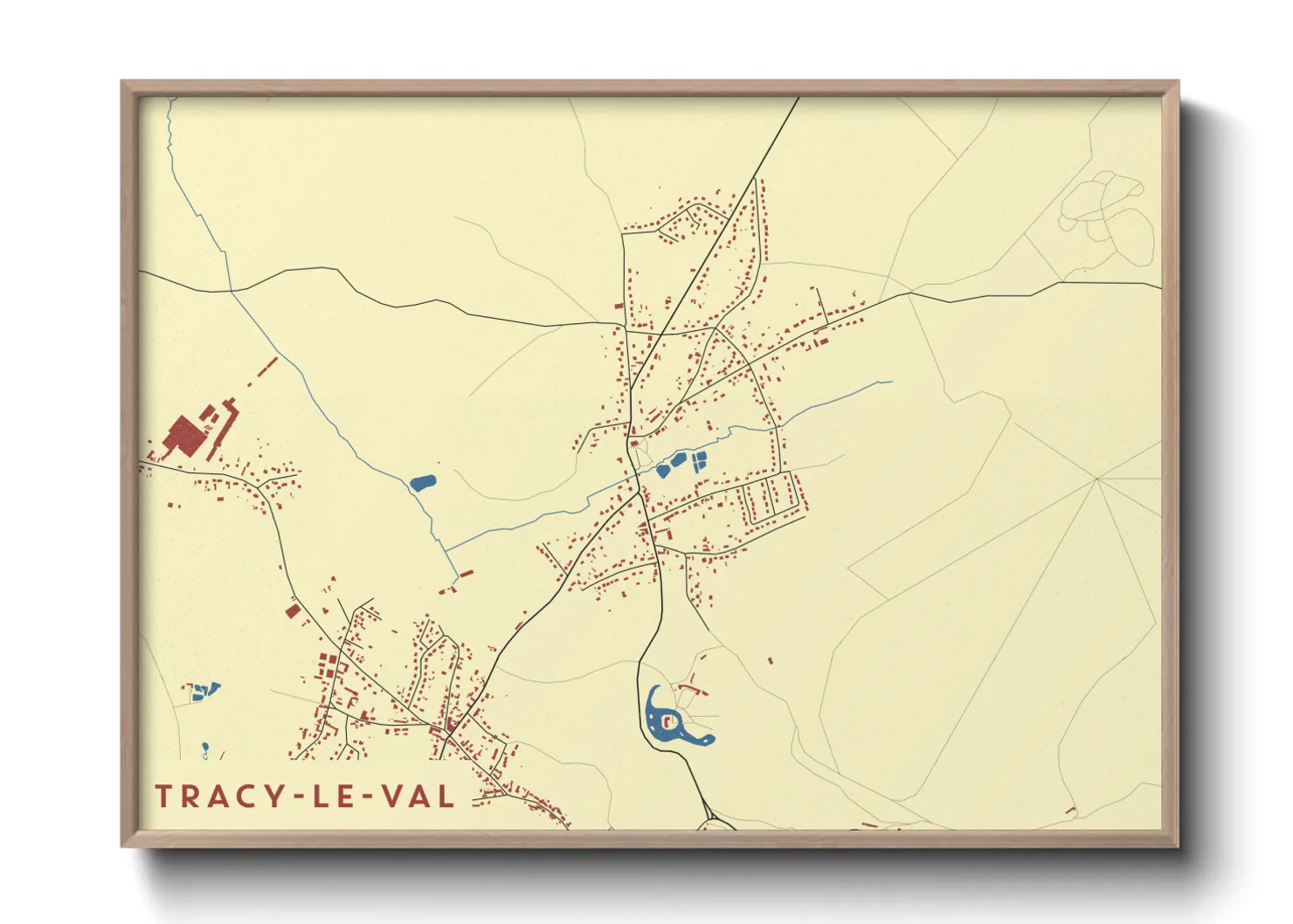 Une affiche de carte sur Tracy-le-Val