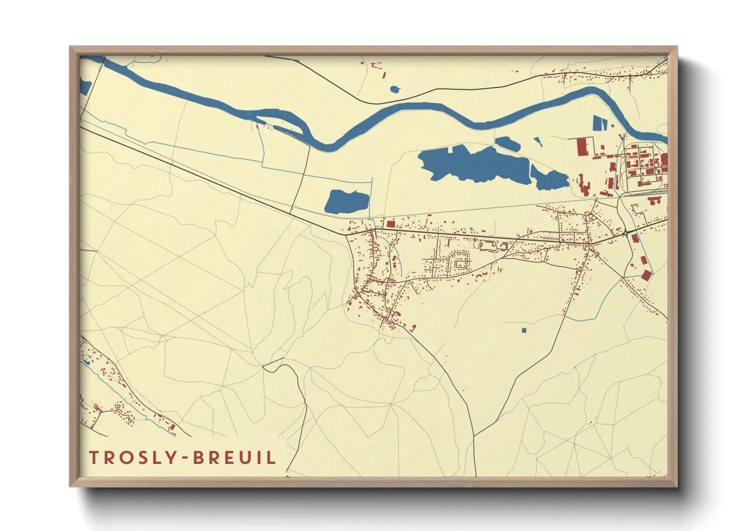 Une affiche de carte sur Trosly-Breuil