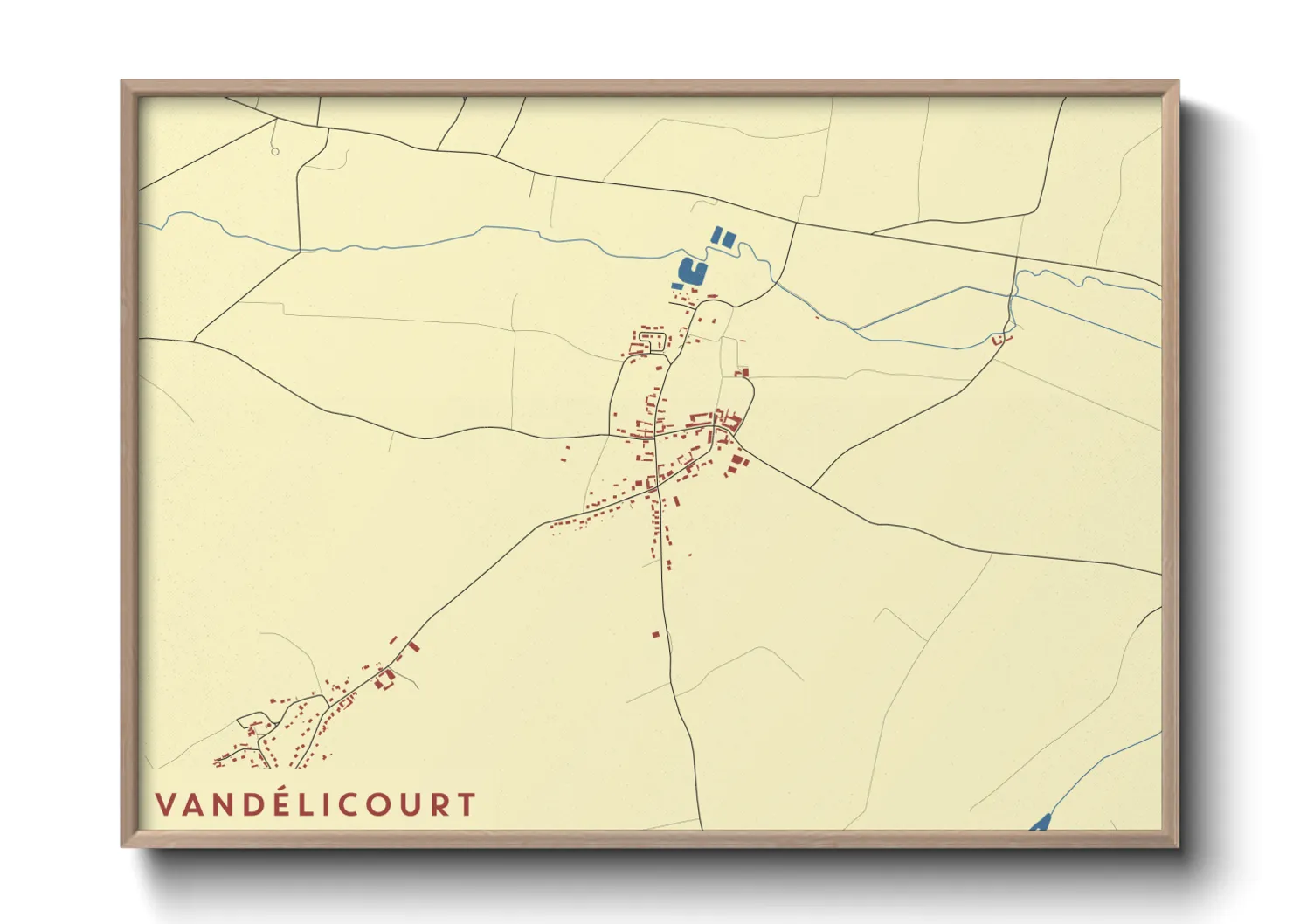 Une affiche de carte sur Vandélicourt
