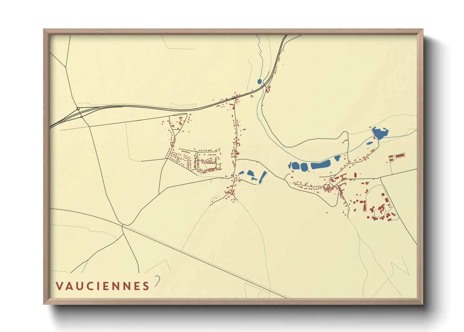 Une affiche de carte sur Vauciennes