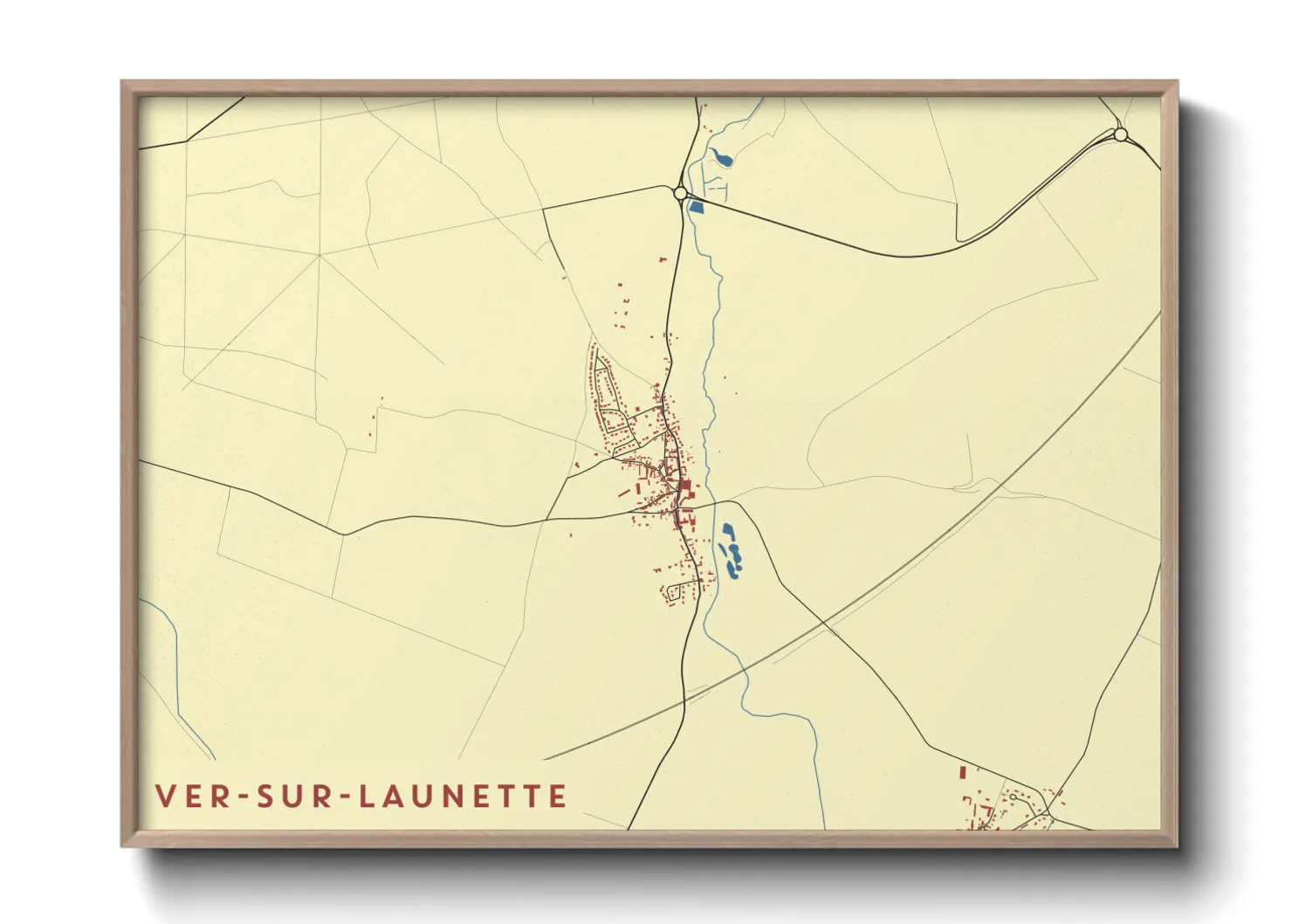 Une affiche de carte sur Ver-sur-Launette