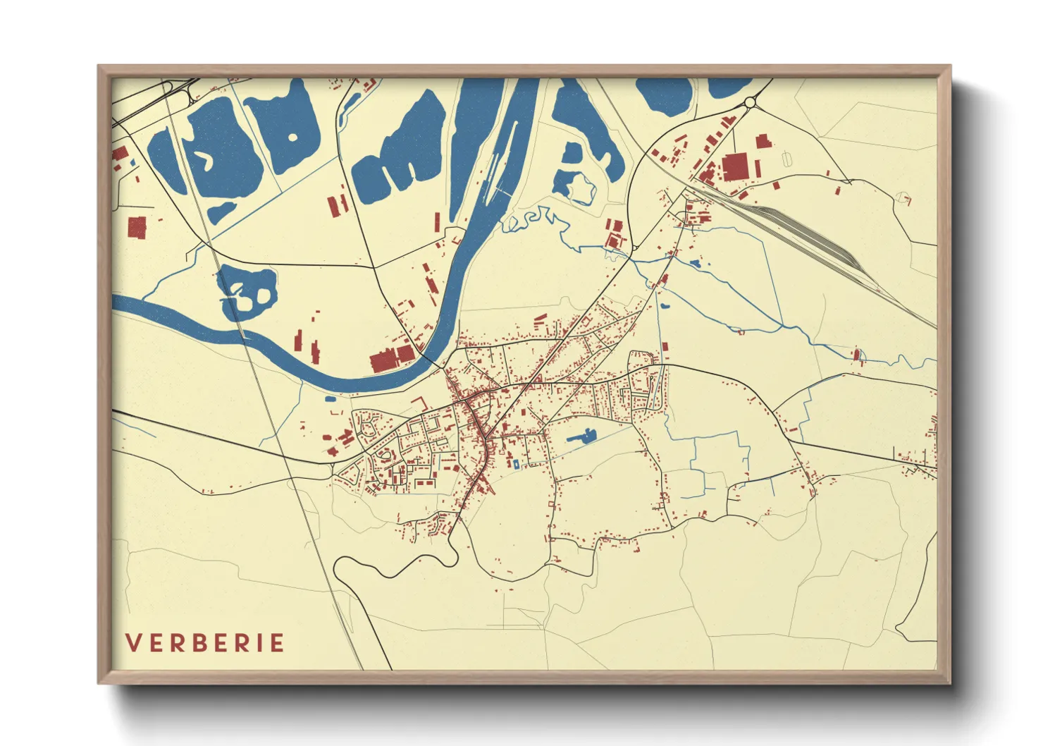 Une affiche de carte sur Verberie