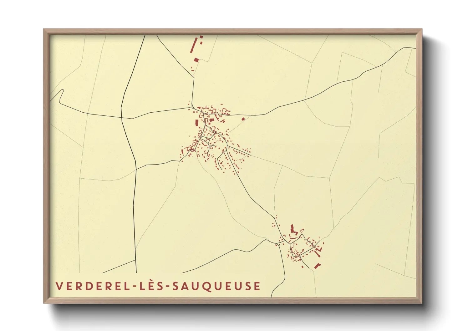 Une affiche de carte sur Verderel-lès-Sauqueuse