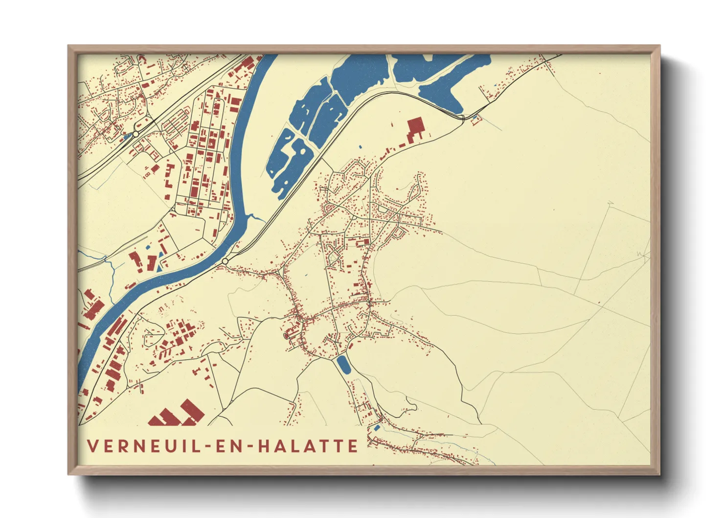 Une affiche de carte sur Verneuil-en-Halatte