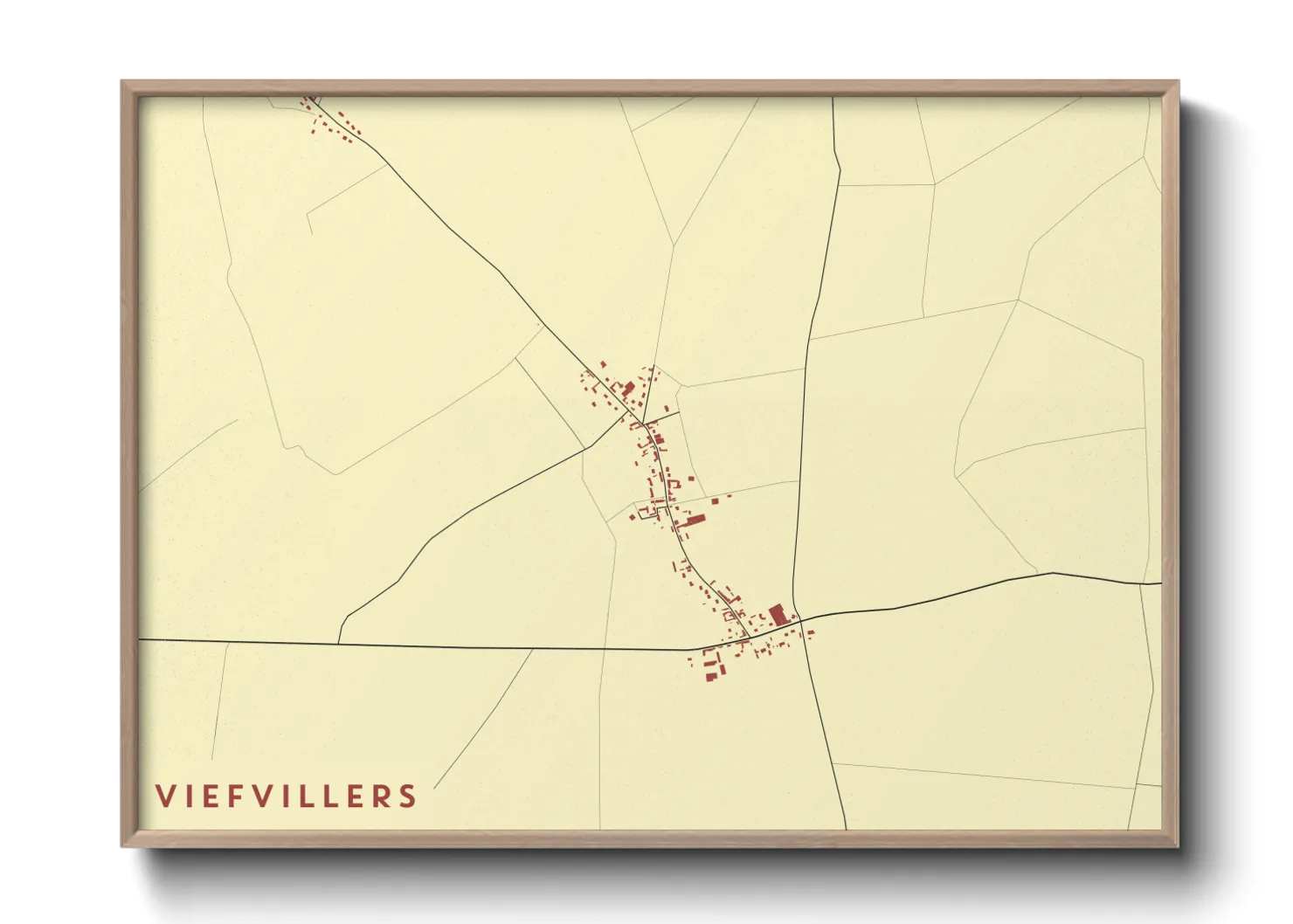 Une affiche de carte sur Viefvillers