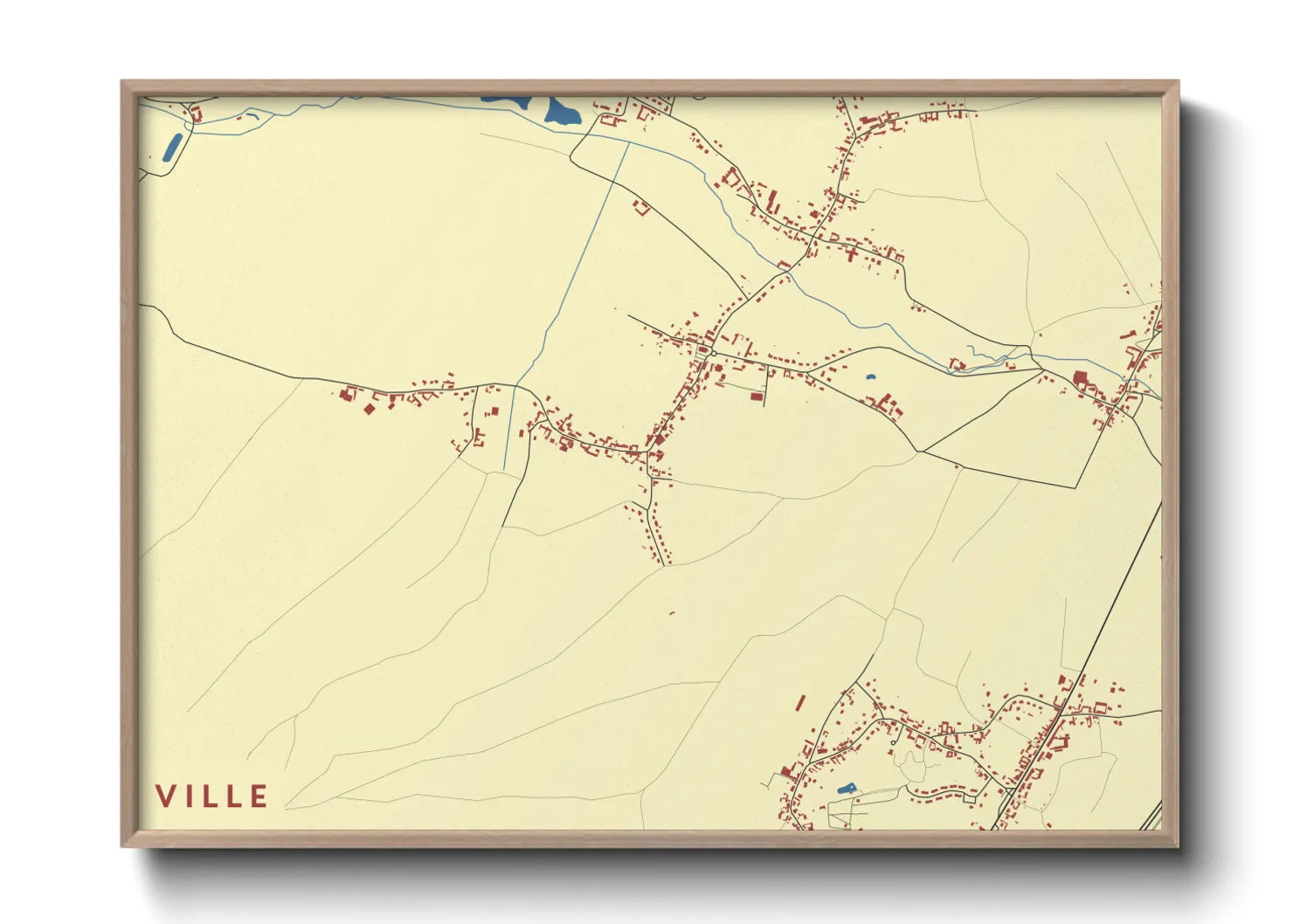 Une affiche de carte sur Ville