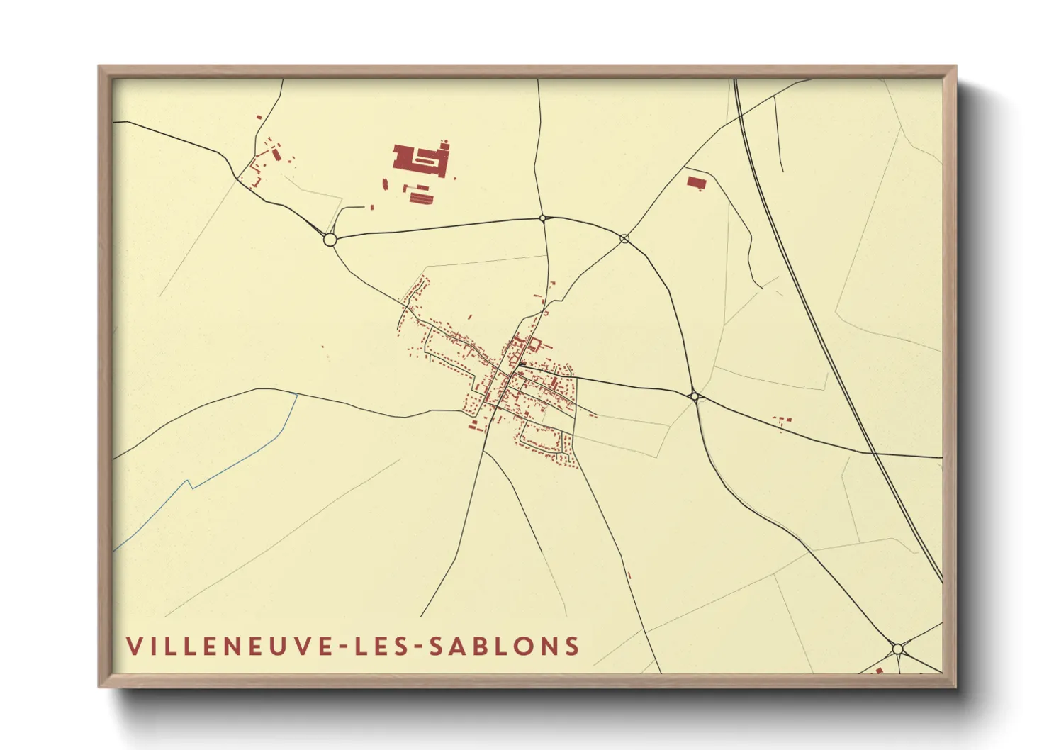 Une affiche de carte sur Villeneuve-les-Sablons
