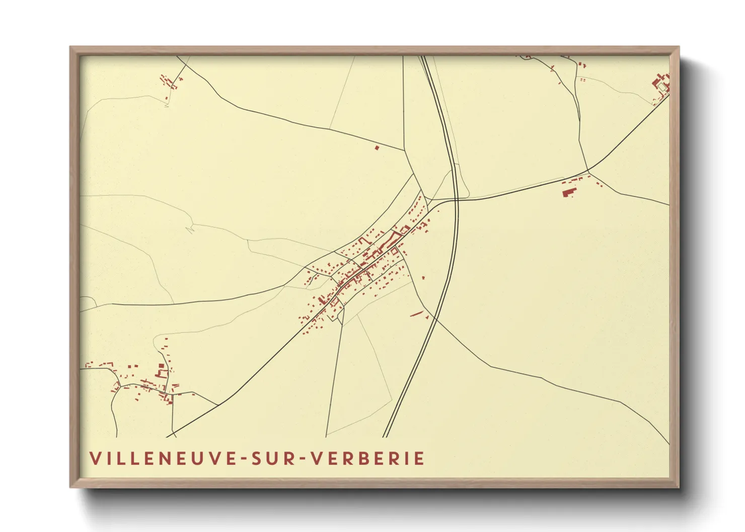 Une affiche de carte sur Villeneuve-sur-Verberie