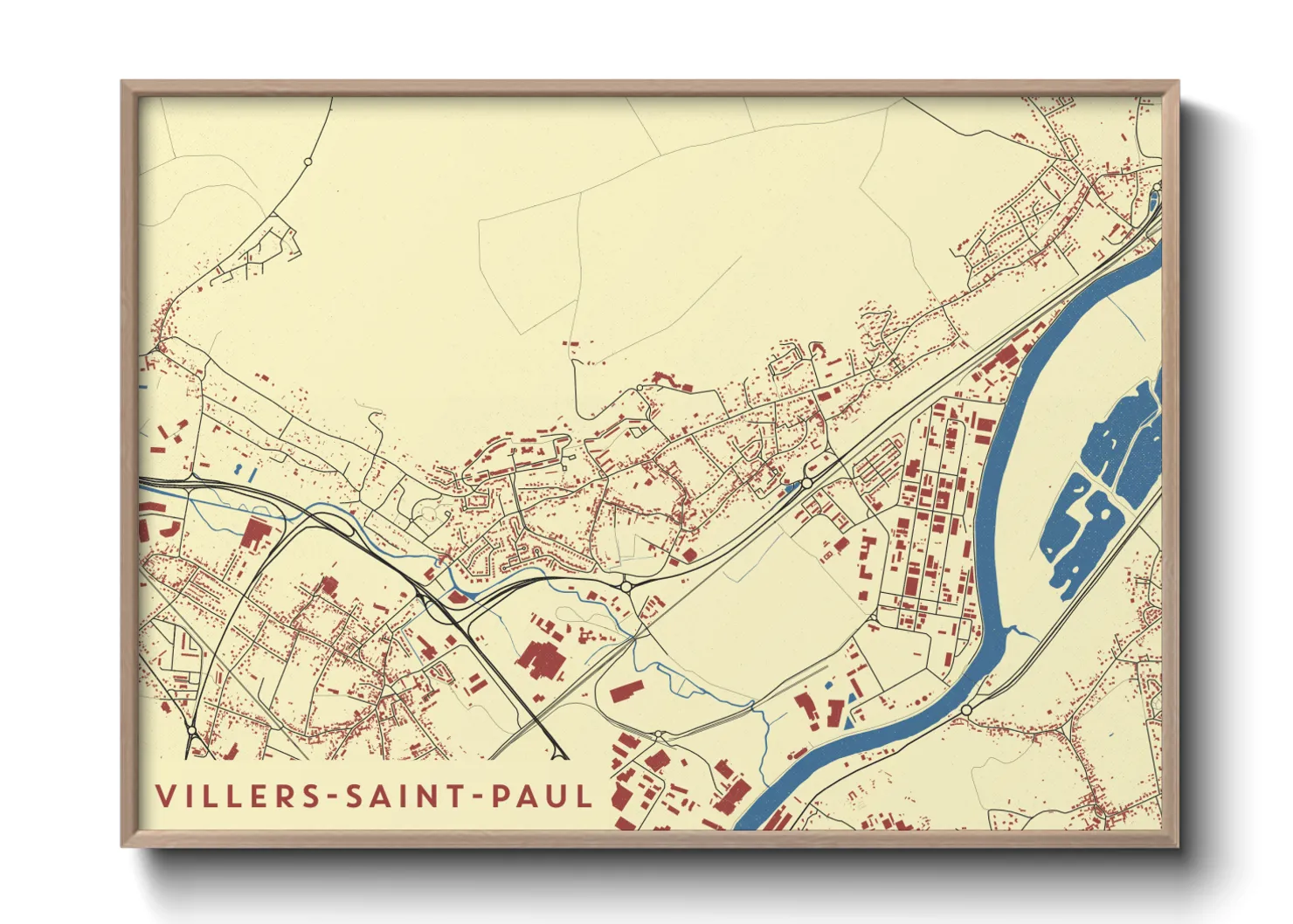 Une affiche de carte sur Villers-Saint-Paul