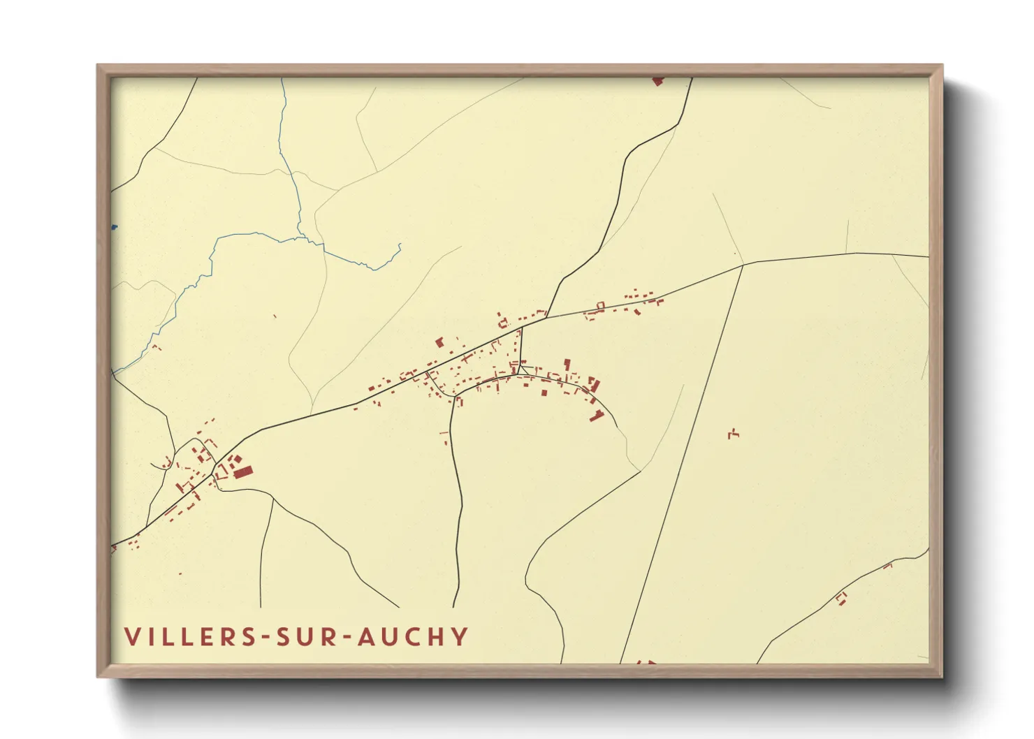 Une affiche de carte sur Villers-sur-Auchy