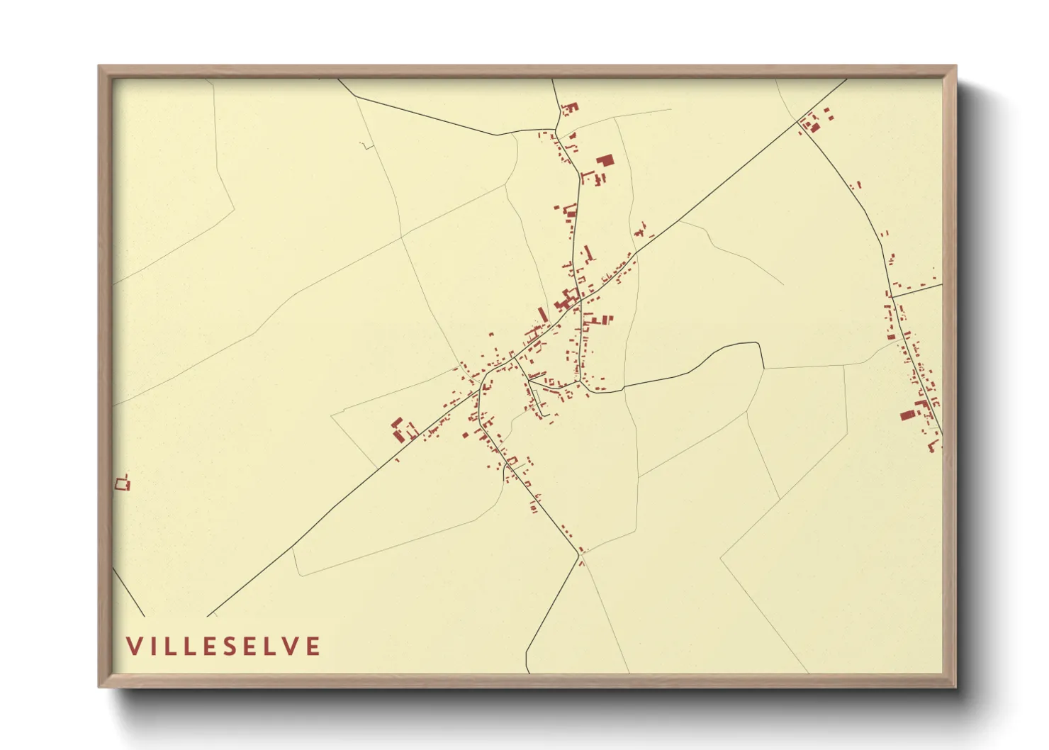 Une affiche de carte sur Villeselve