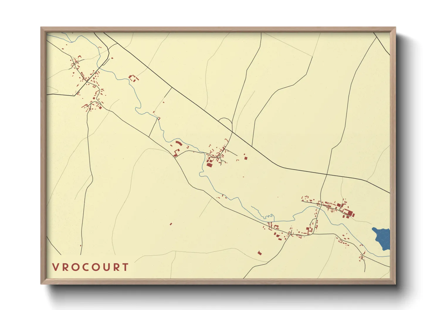 Une affiche de carte sur Vrocourt