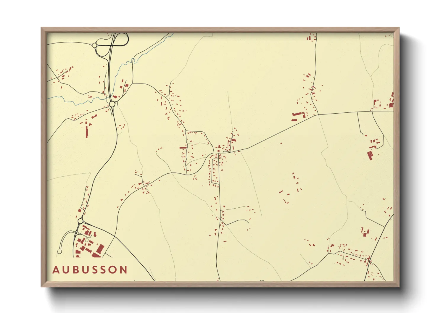 Une affiche de carte sur Aubusson