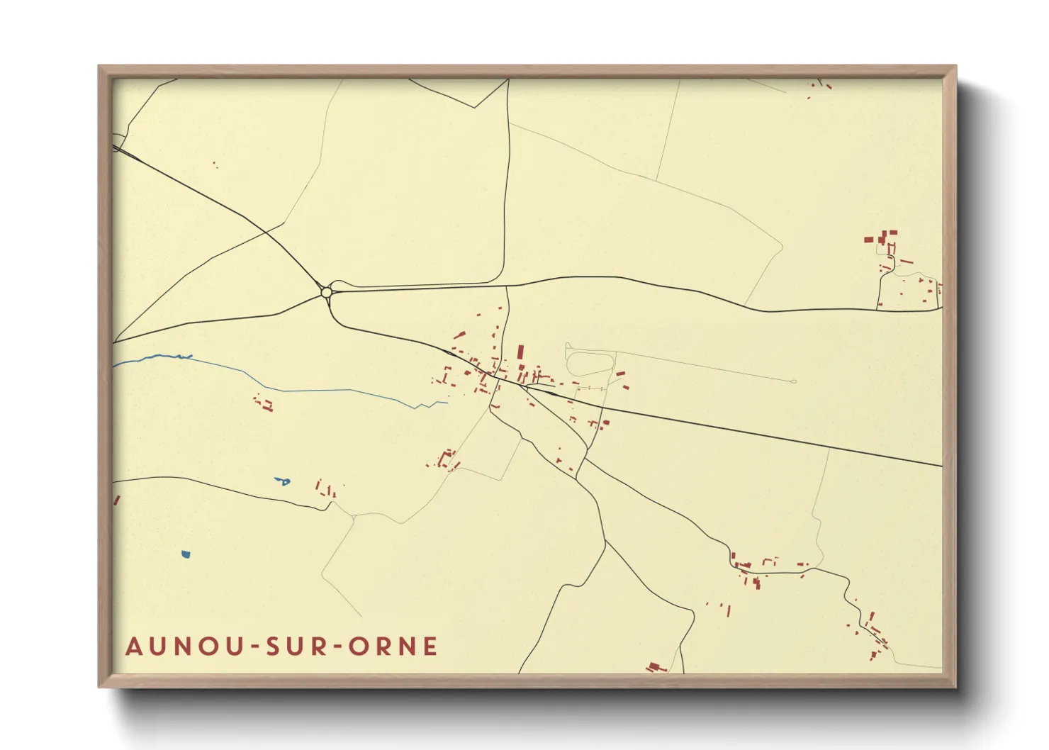 Une affiche de carte sur Aunou-sur-Orne
