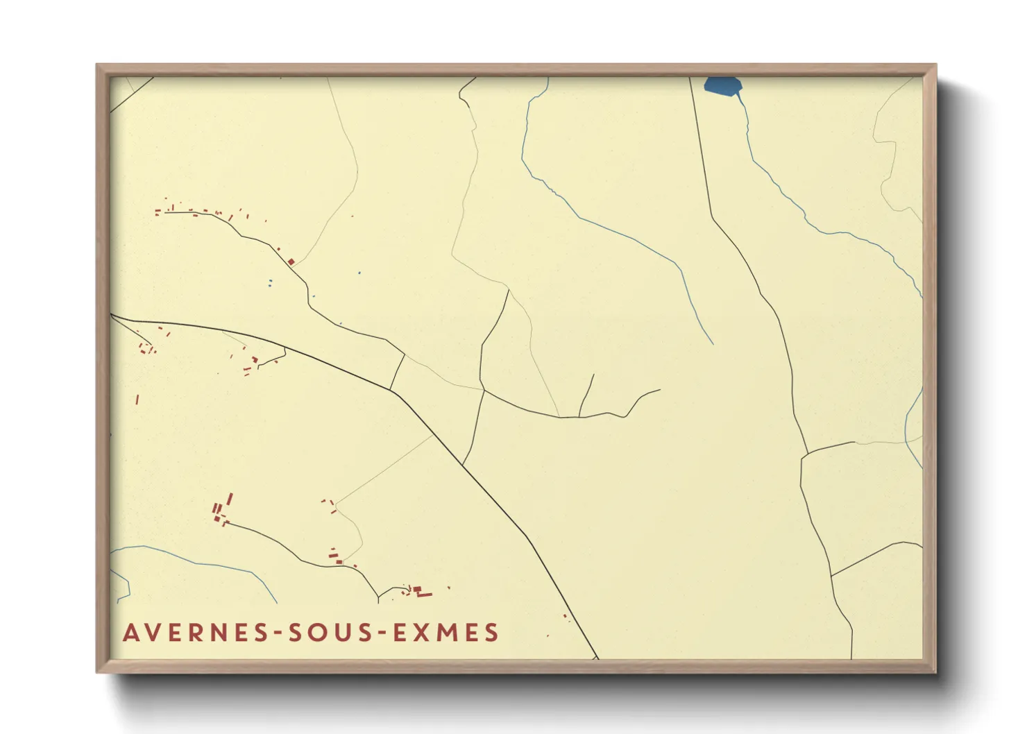 Une affiche de carte sur Avernes-sous-Exmes