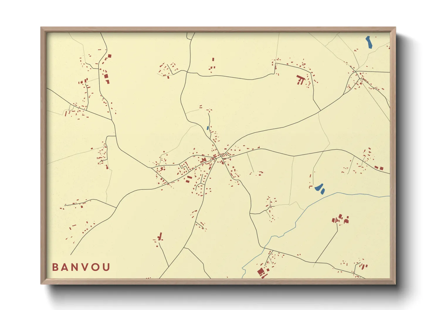 Une affiche de carte sur Banvou