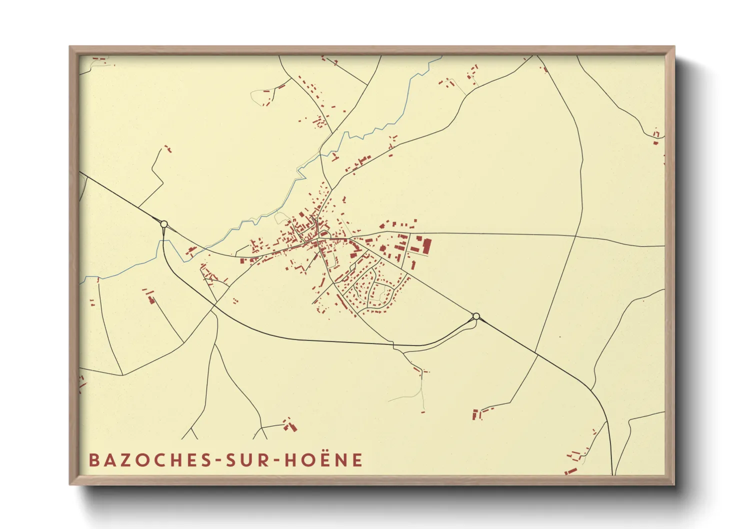 Une affiche de carte sur Bazoches-sur-Hoëne