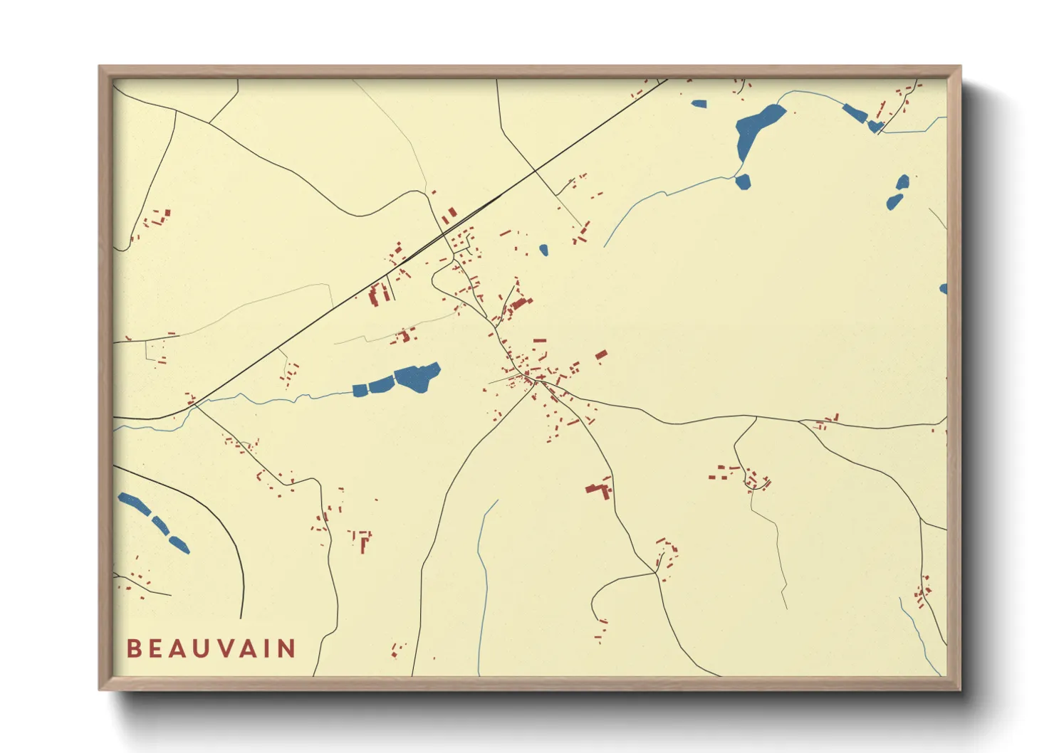 Une affiche de carte sur Beauvain