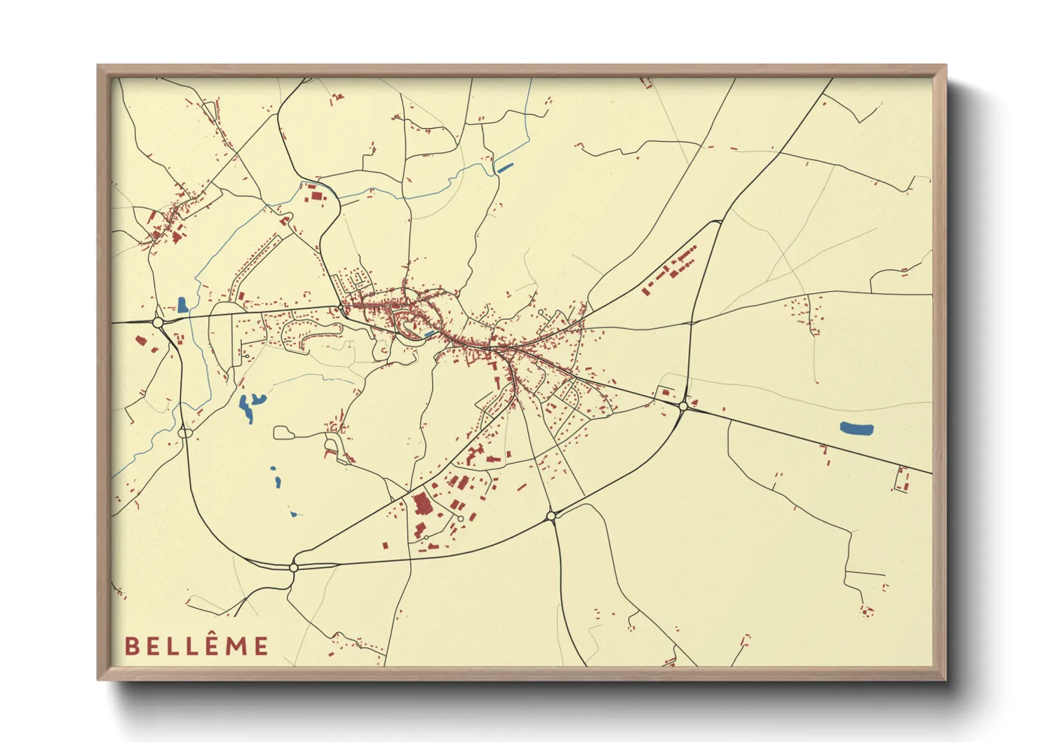 Une affiche de carte sur Bellême