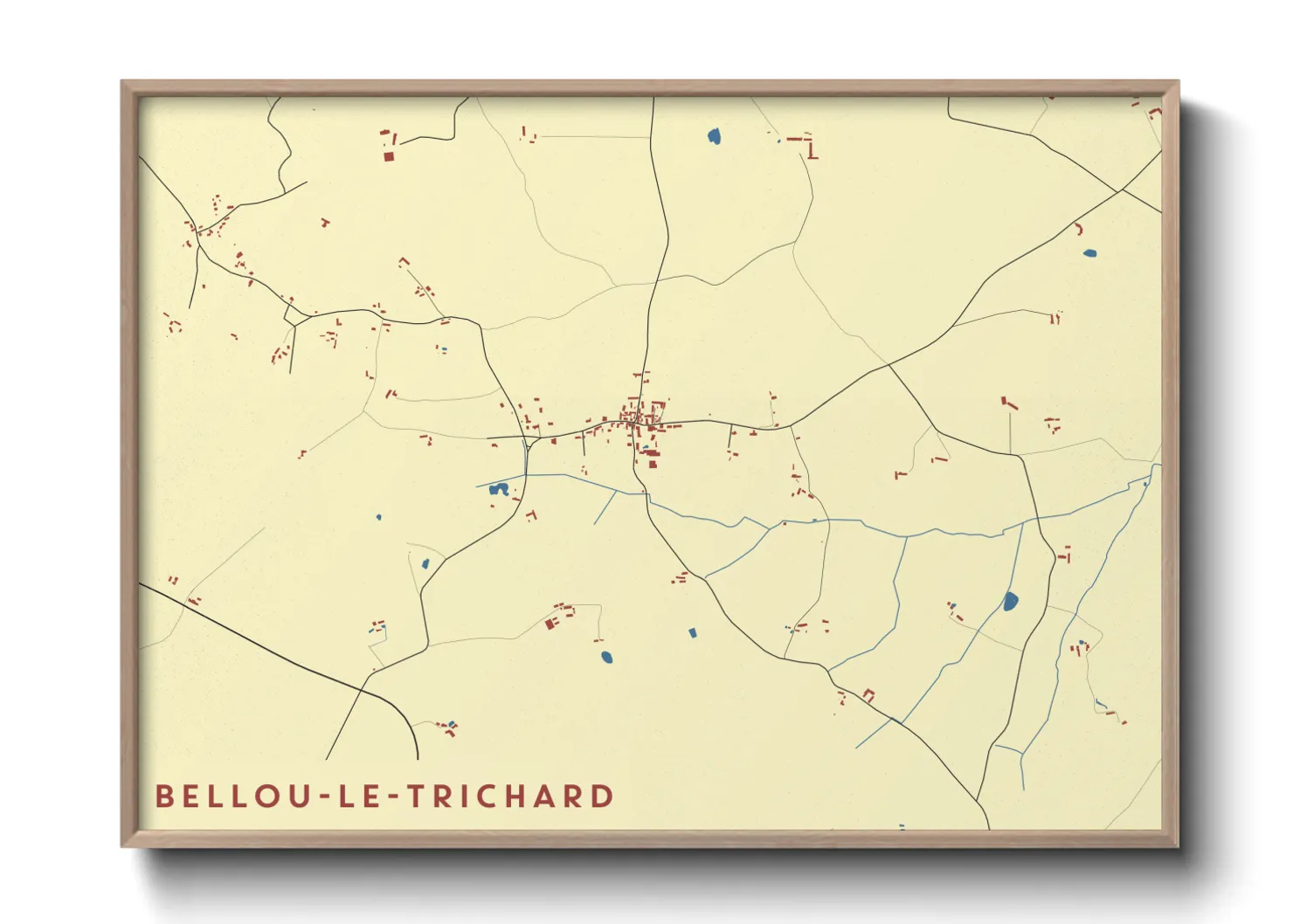 Une affiche de carte sur Bellou-le-Trichard