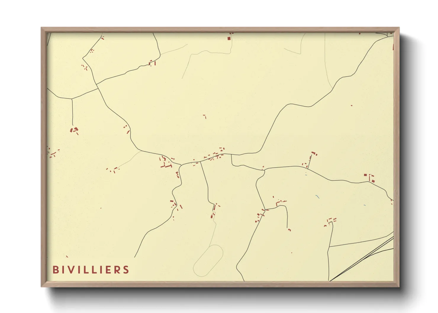 Une affiche de carte sur Bivilliers