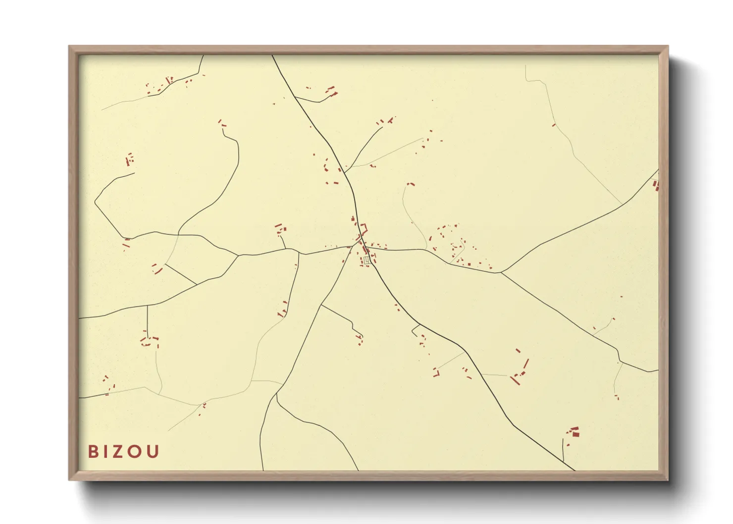 Une affiche de carte sur Bizou