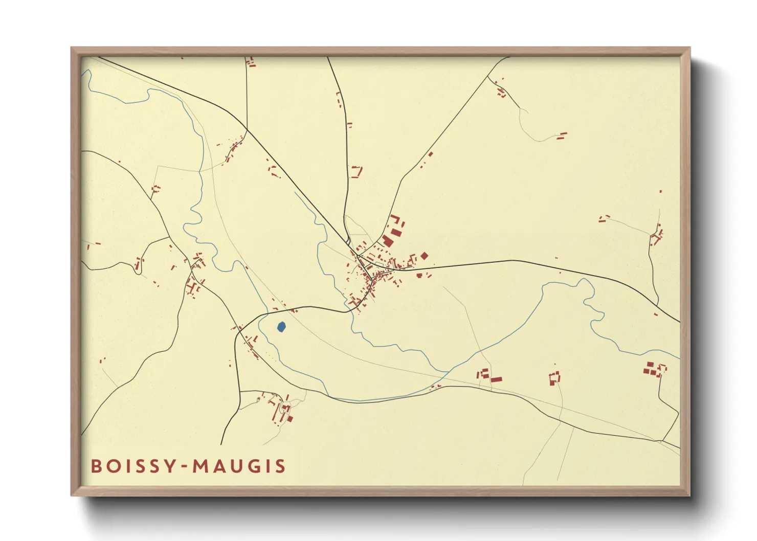 Une affiche de carte sur Boissy-Maugis