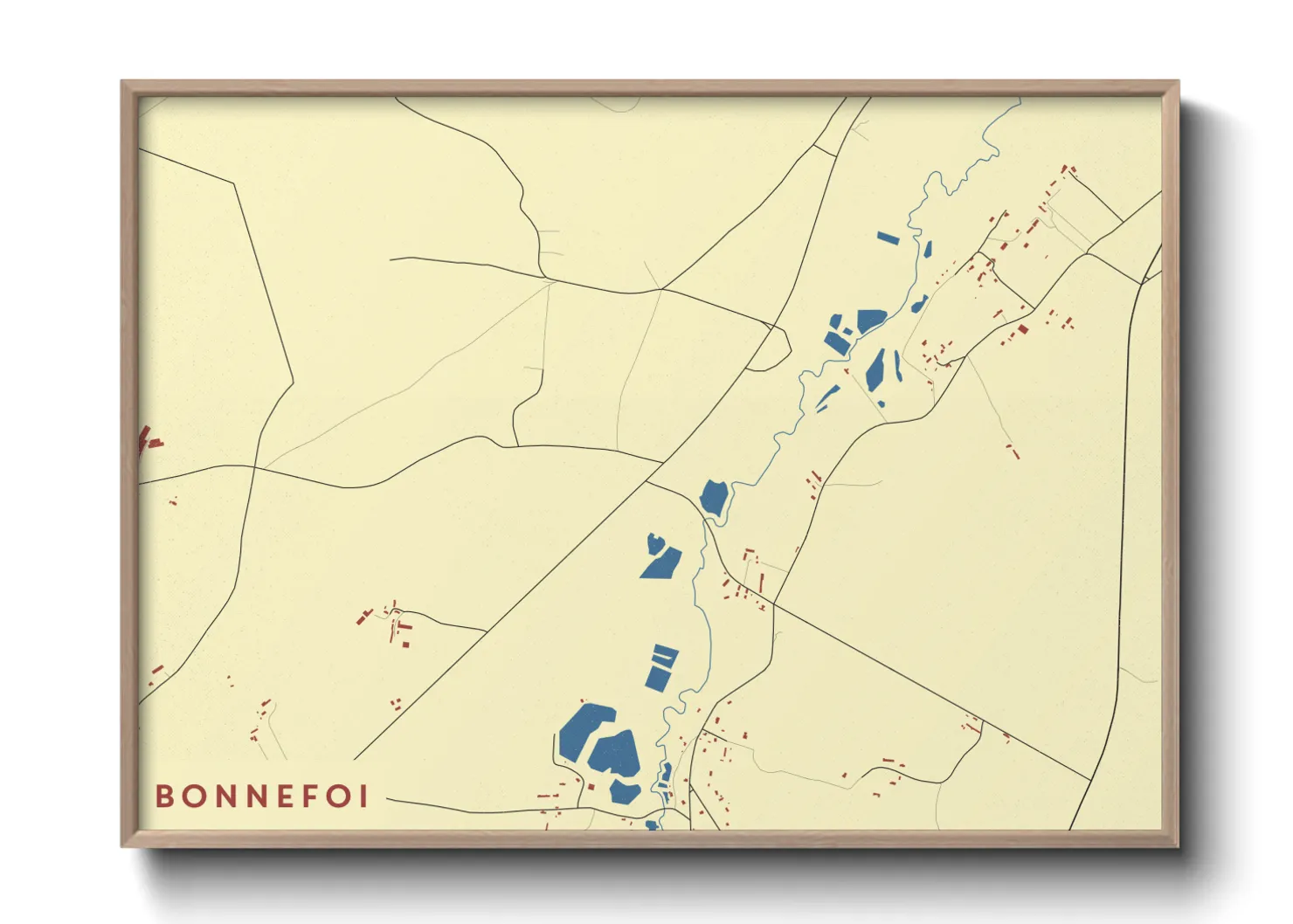 Une affiche de carte sur Bonnefoi