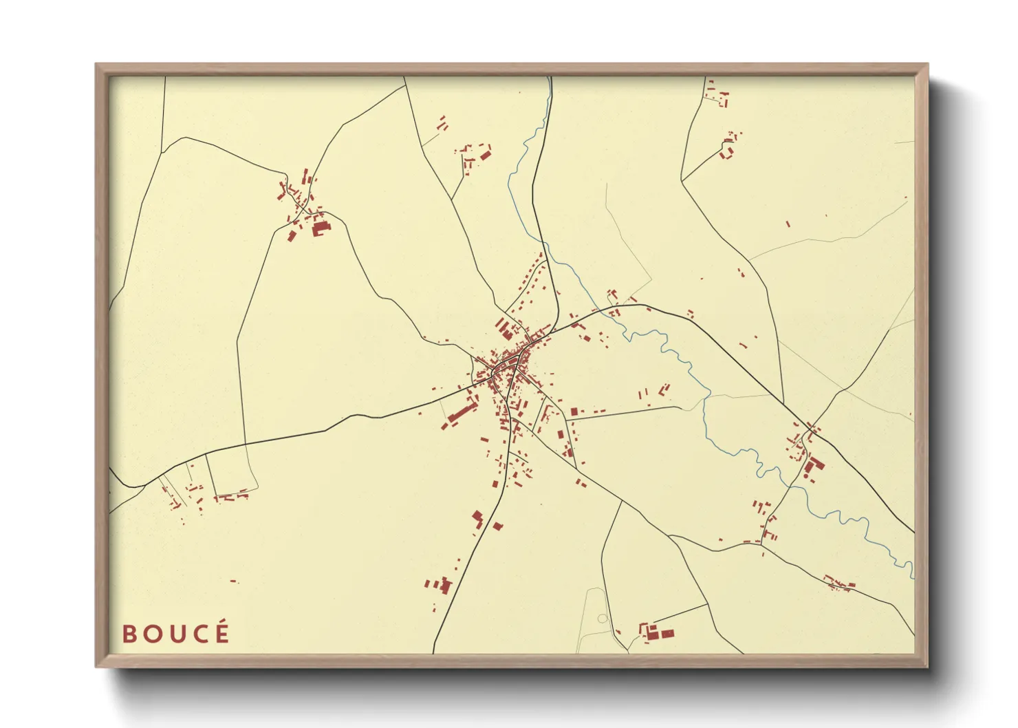 Une affiche de carte sur Boucé