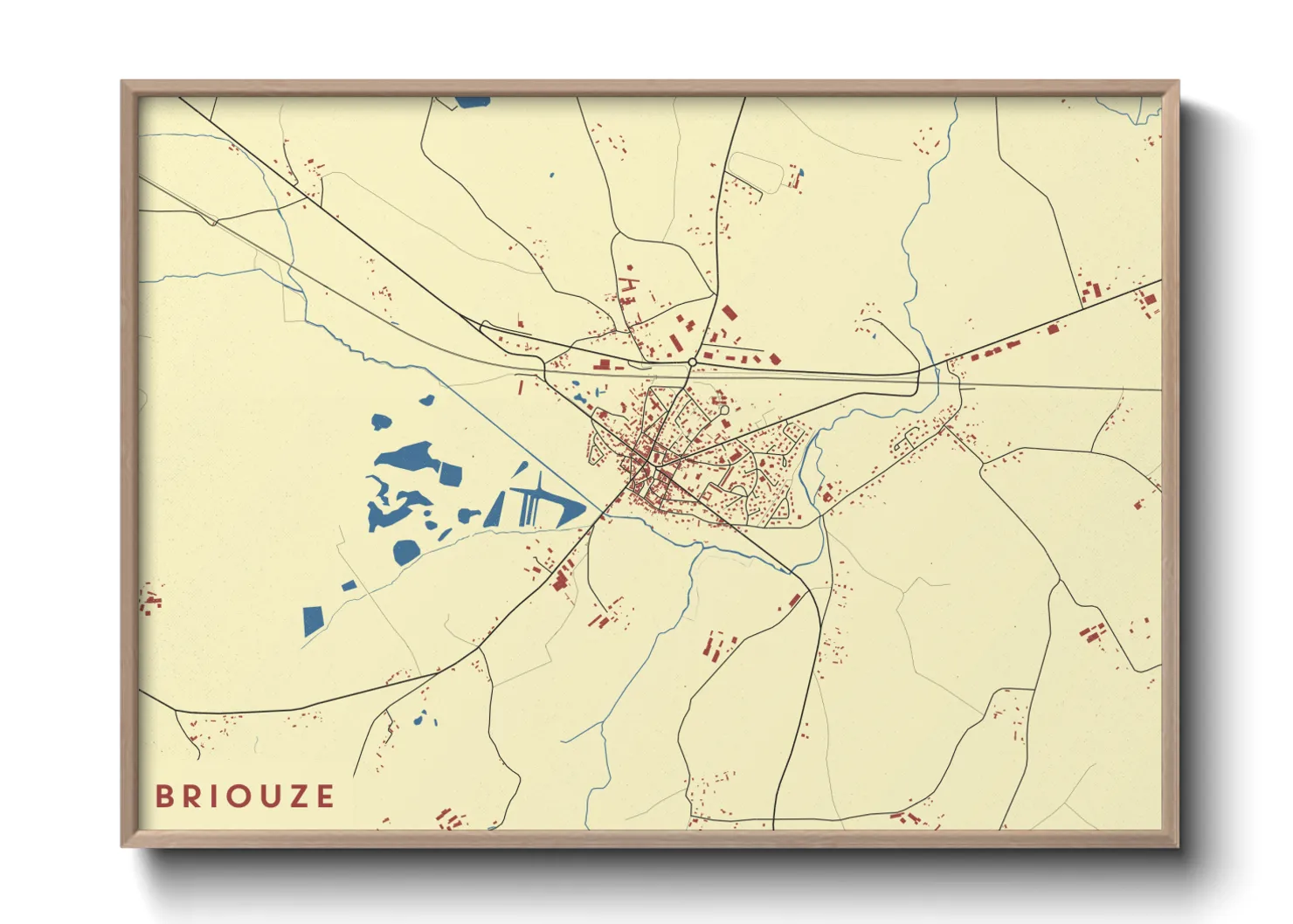 Une affiche de carte sur Briouze
