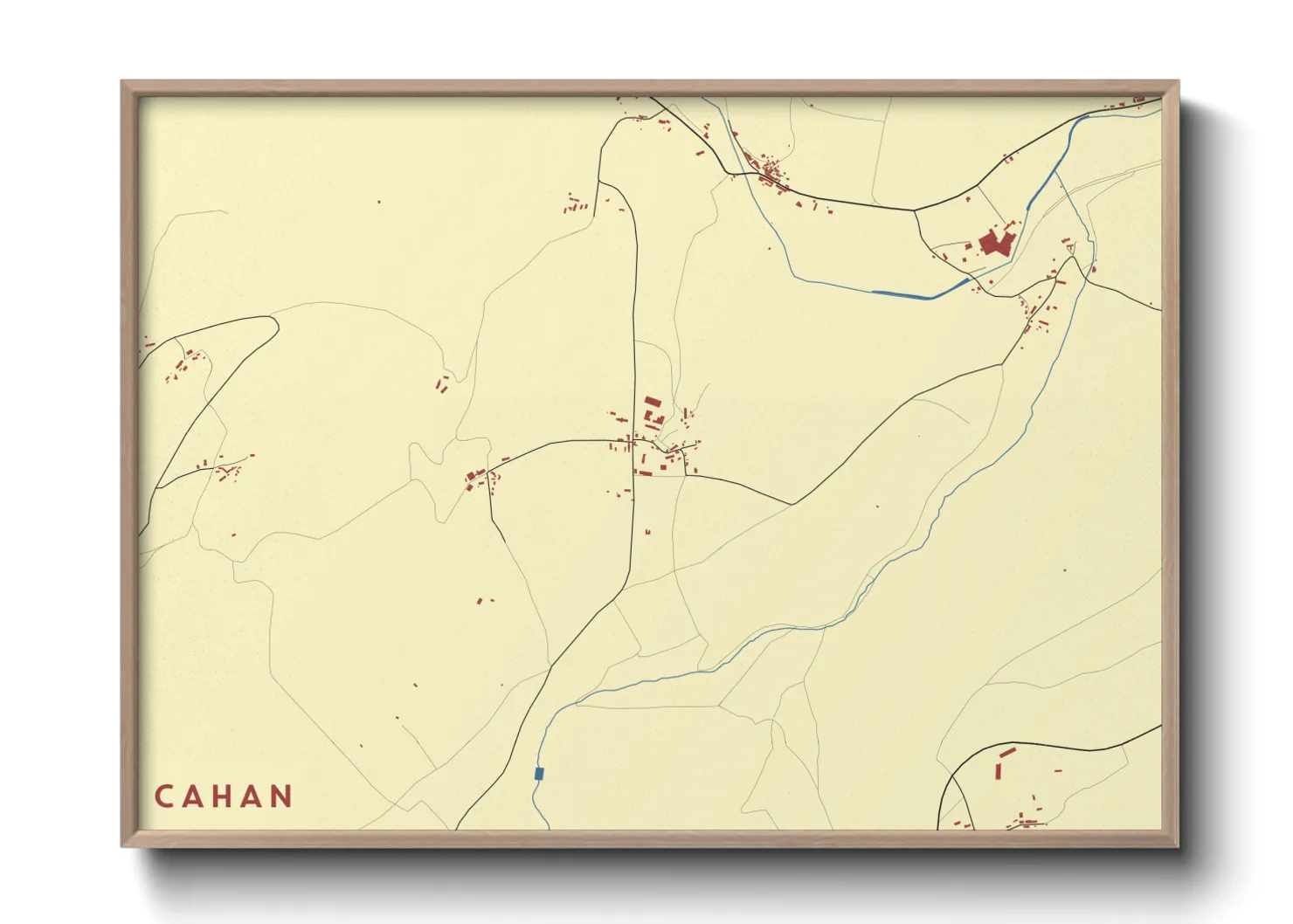 Une affiche de carte sur Cahan