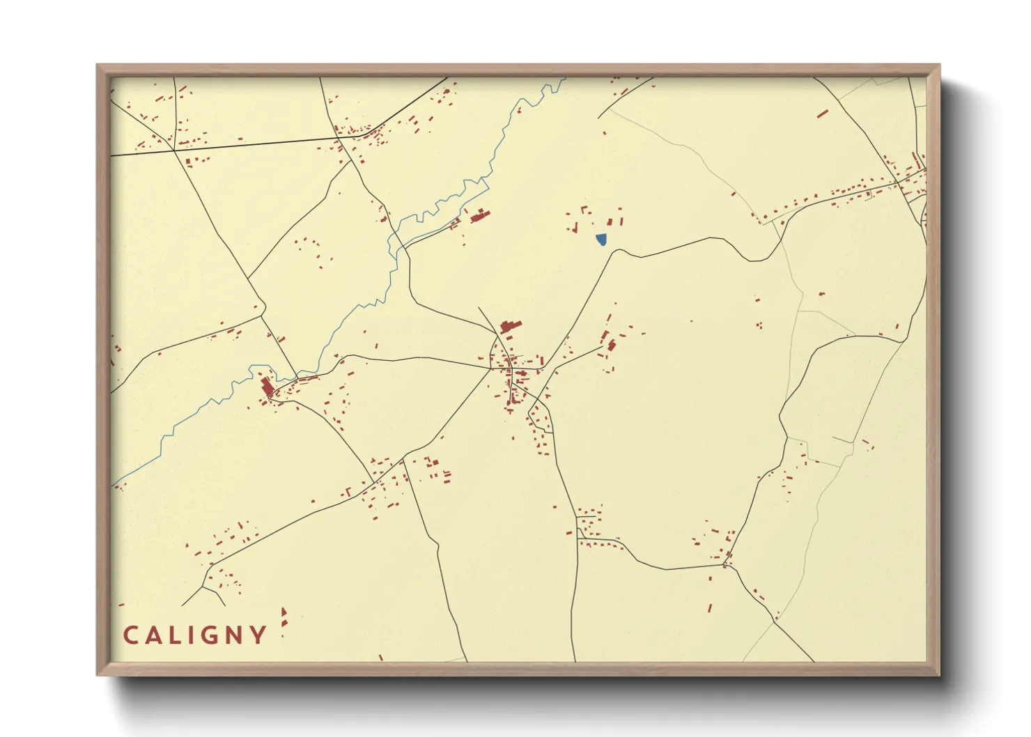 Une affiche de carte sur Caligny