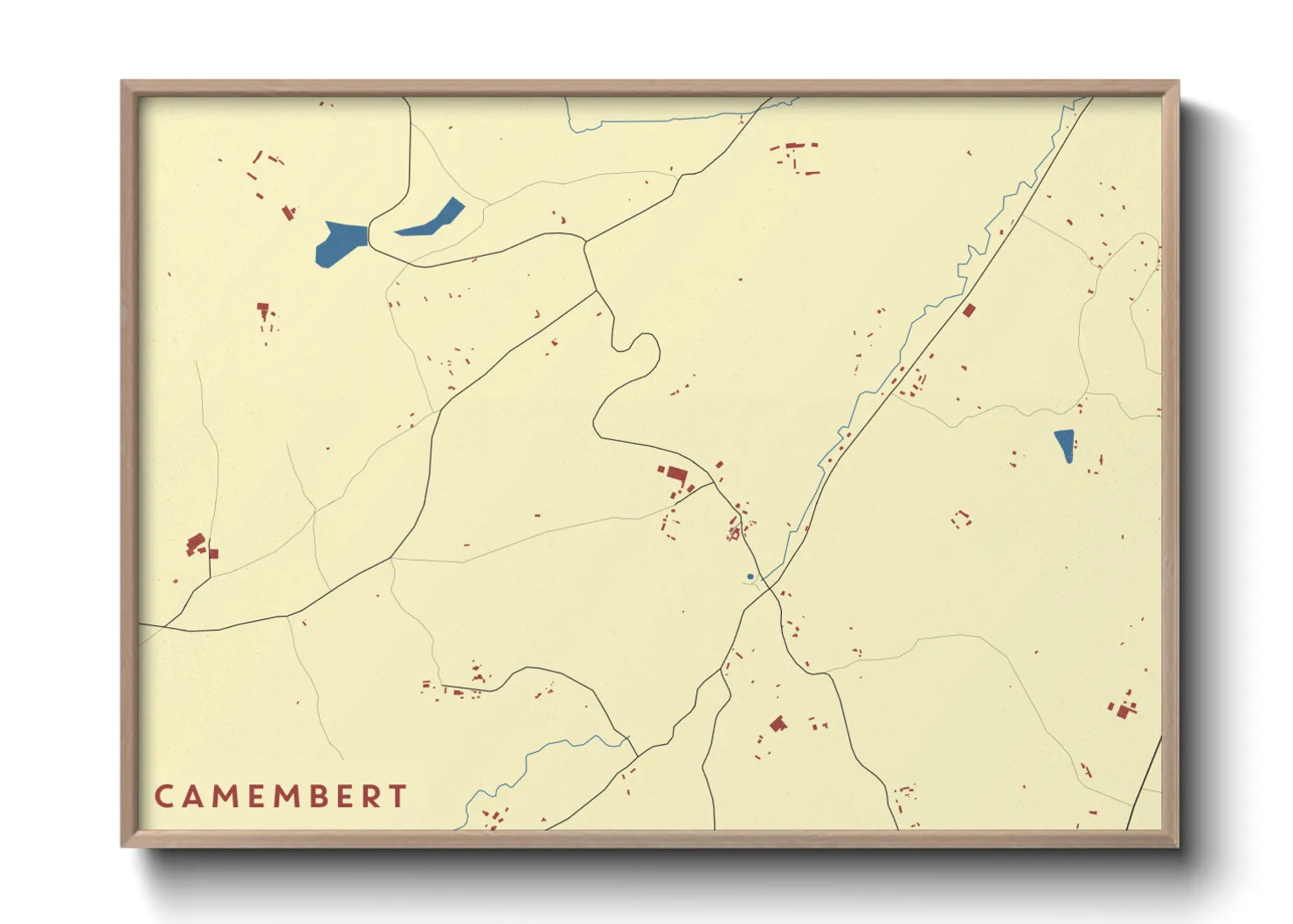Une affiche de carte sur Camembert