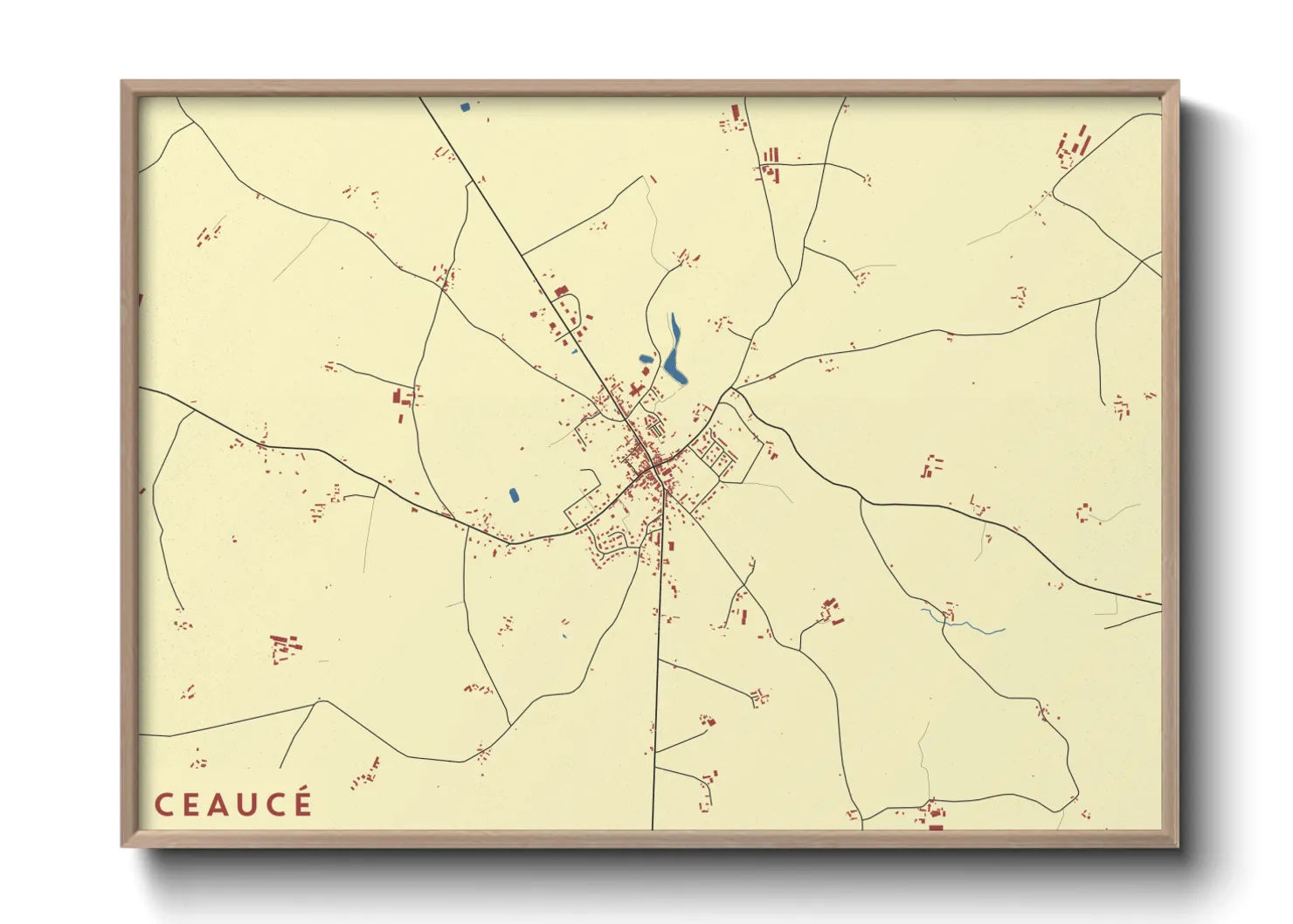 Une affiche de carte sur Ceaucé