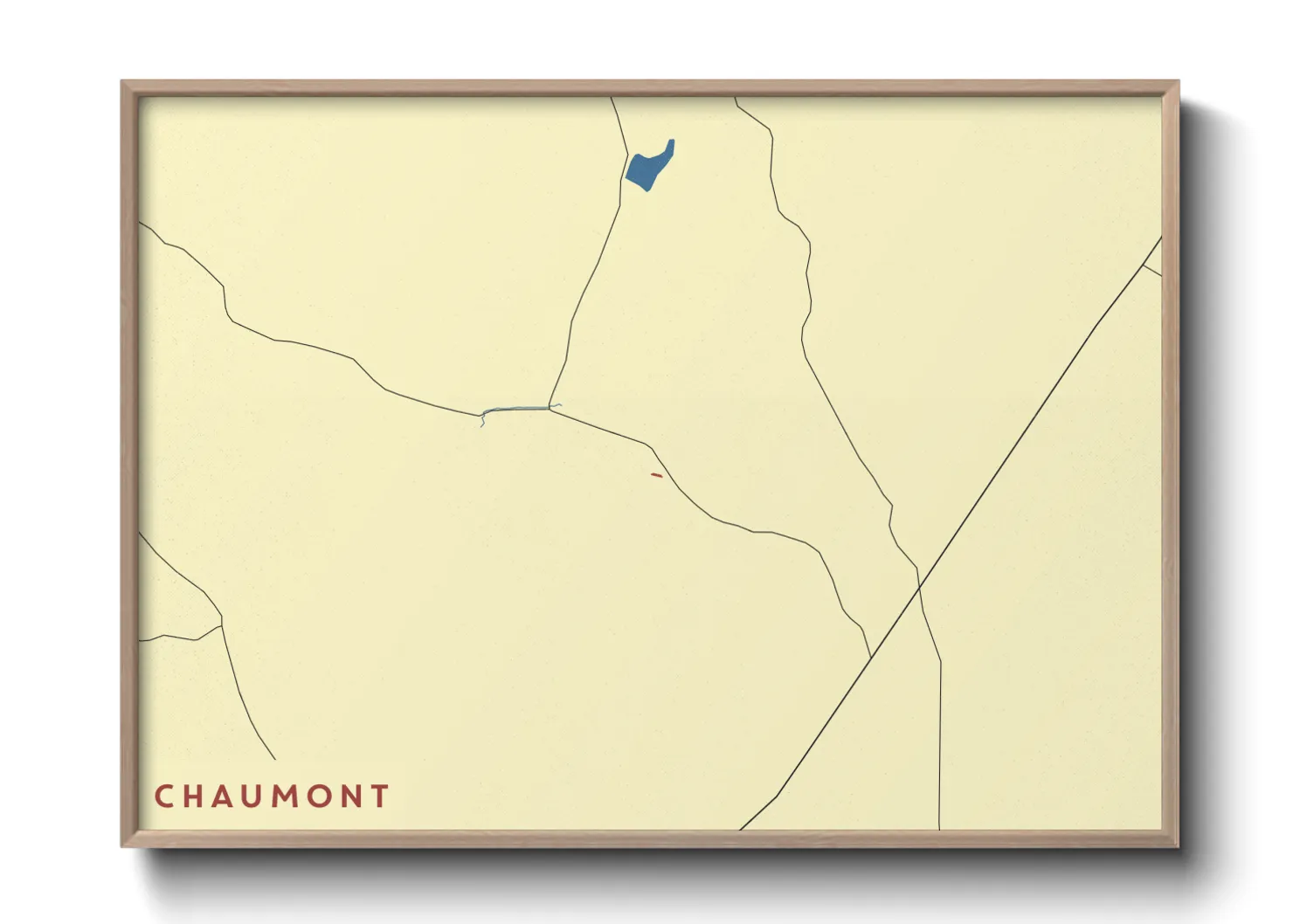 Une affiche de carte sur Chaumont