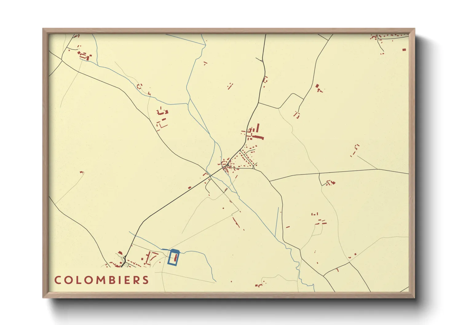 Une affiche de carte sur Colombiers