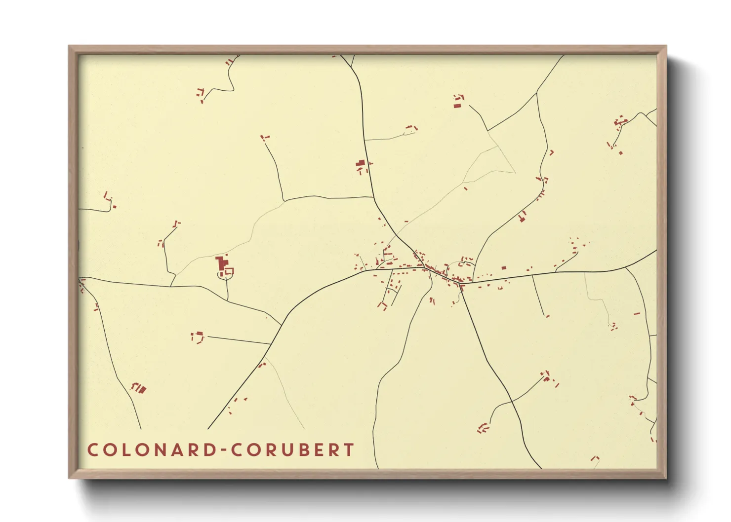 Une affiche de carte sur Colonard-Corubert